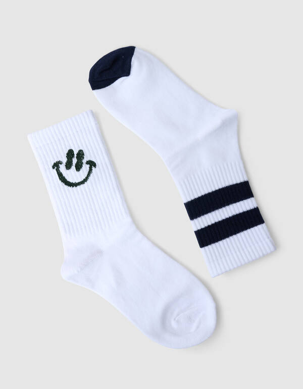 Gestreifte Socken Weiß SHOEBY ACCESSOIRES