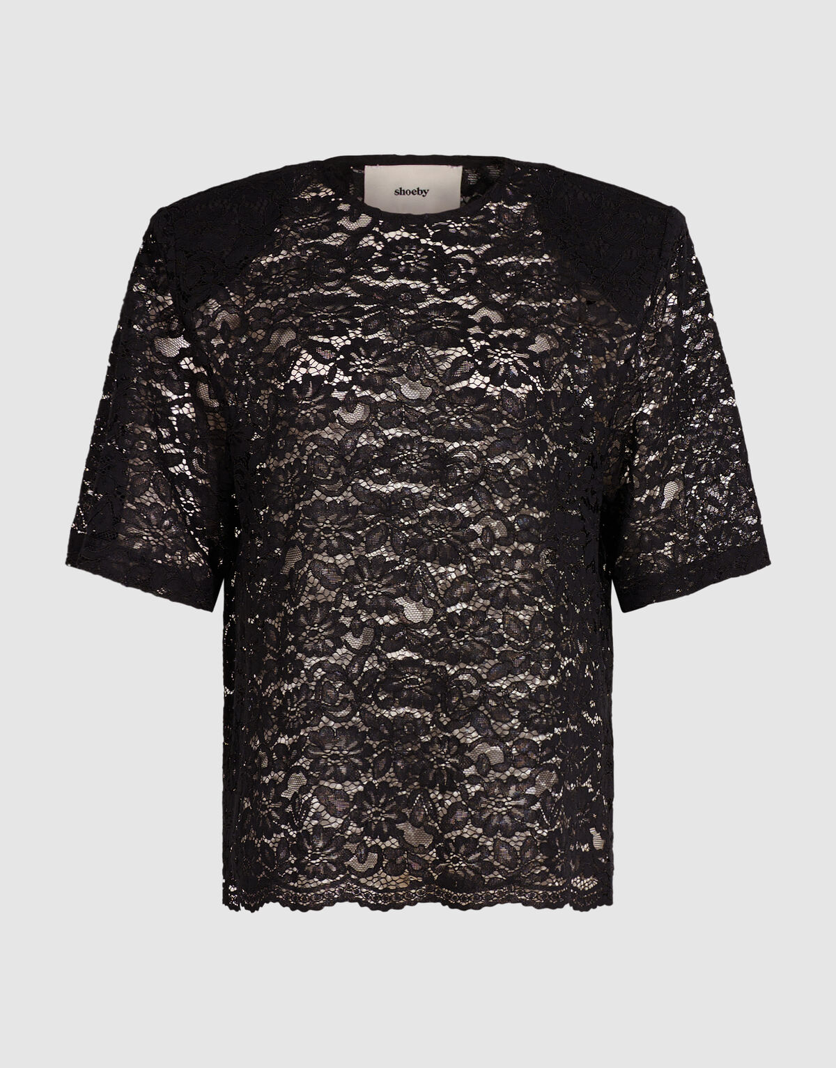 Lace Shoulder Top Schwarz SHOEBY WOMEN