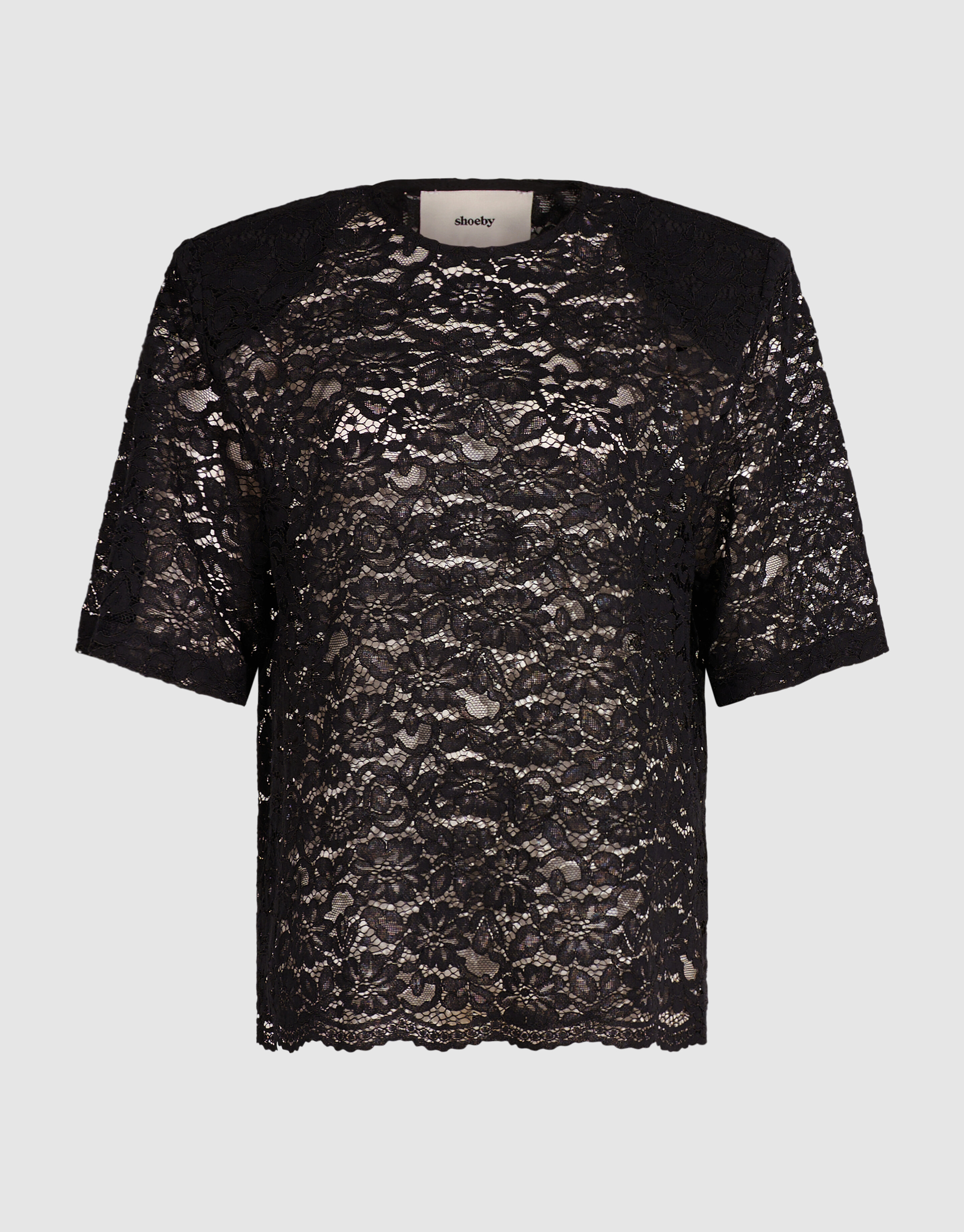 Lace Shoulder Top Schwarz SHOEBY WOMEN