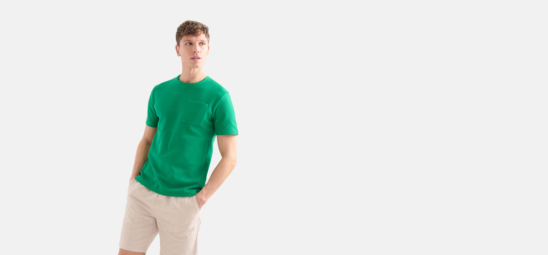 Struktur T-Shirt Grün SHOEBY MEN