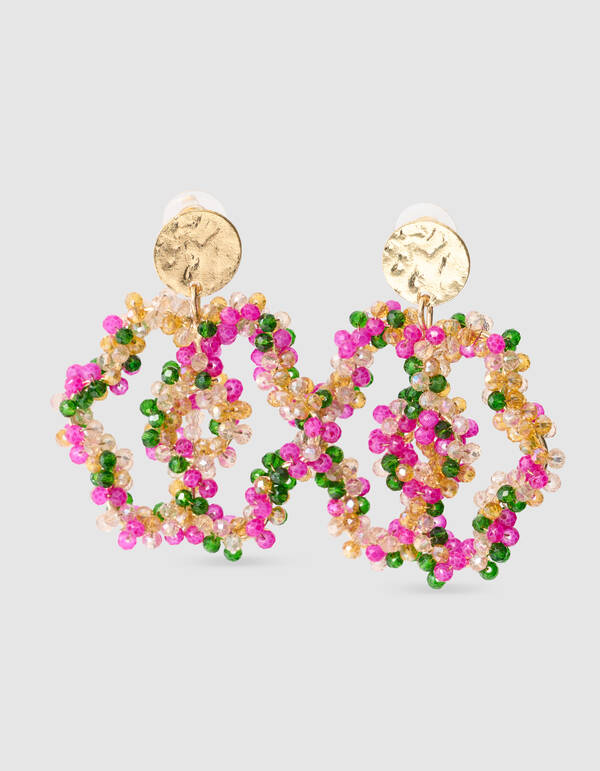 Mehrreihige Perlenohrringe, Rosa SHOEBY ACCESSOIRES