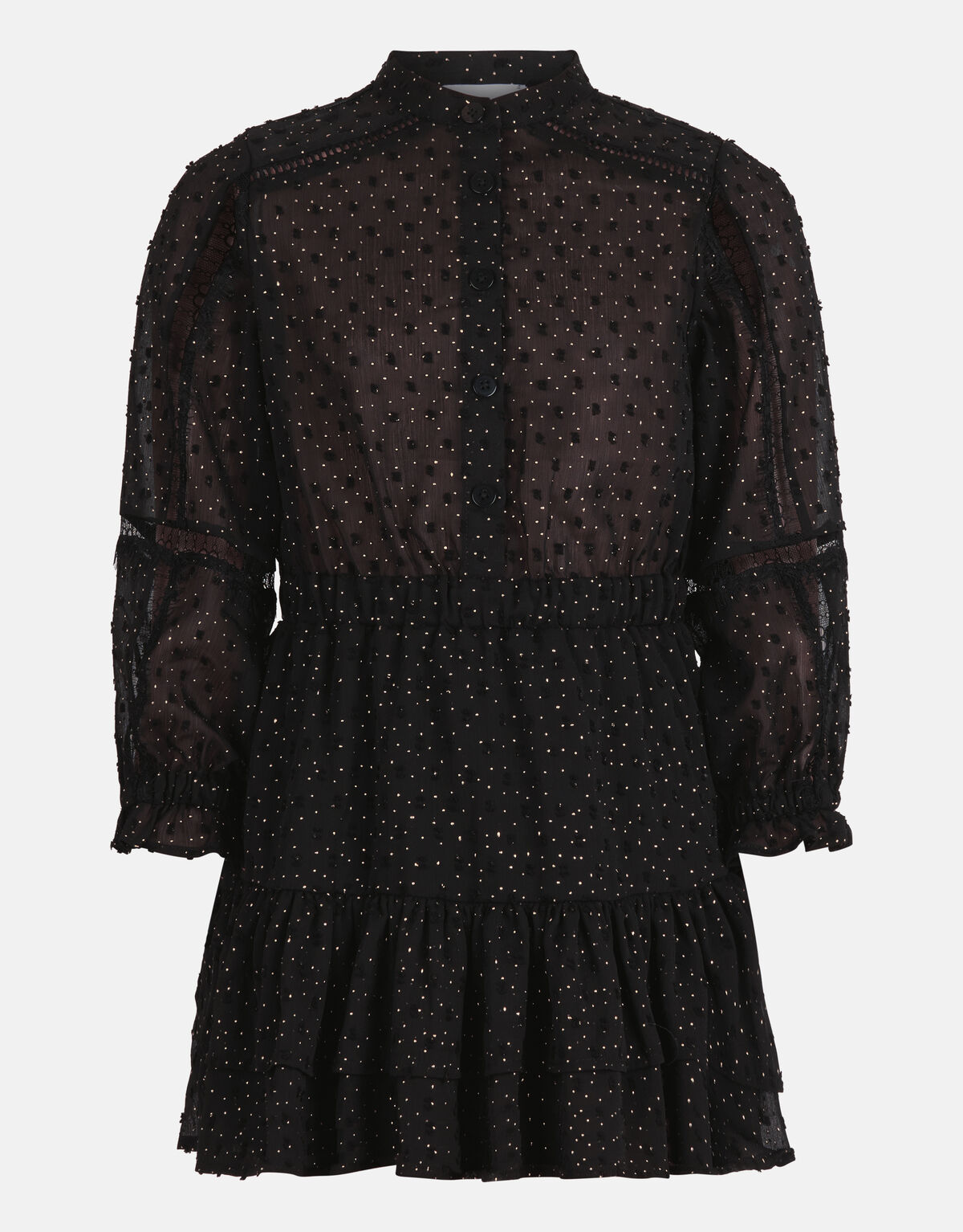 Chiffonkleid mit Tupfen Schwarz SHOEBY GIRLS
