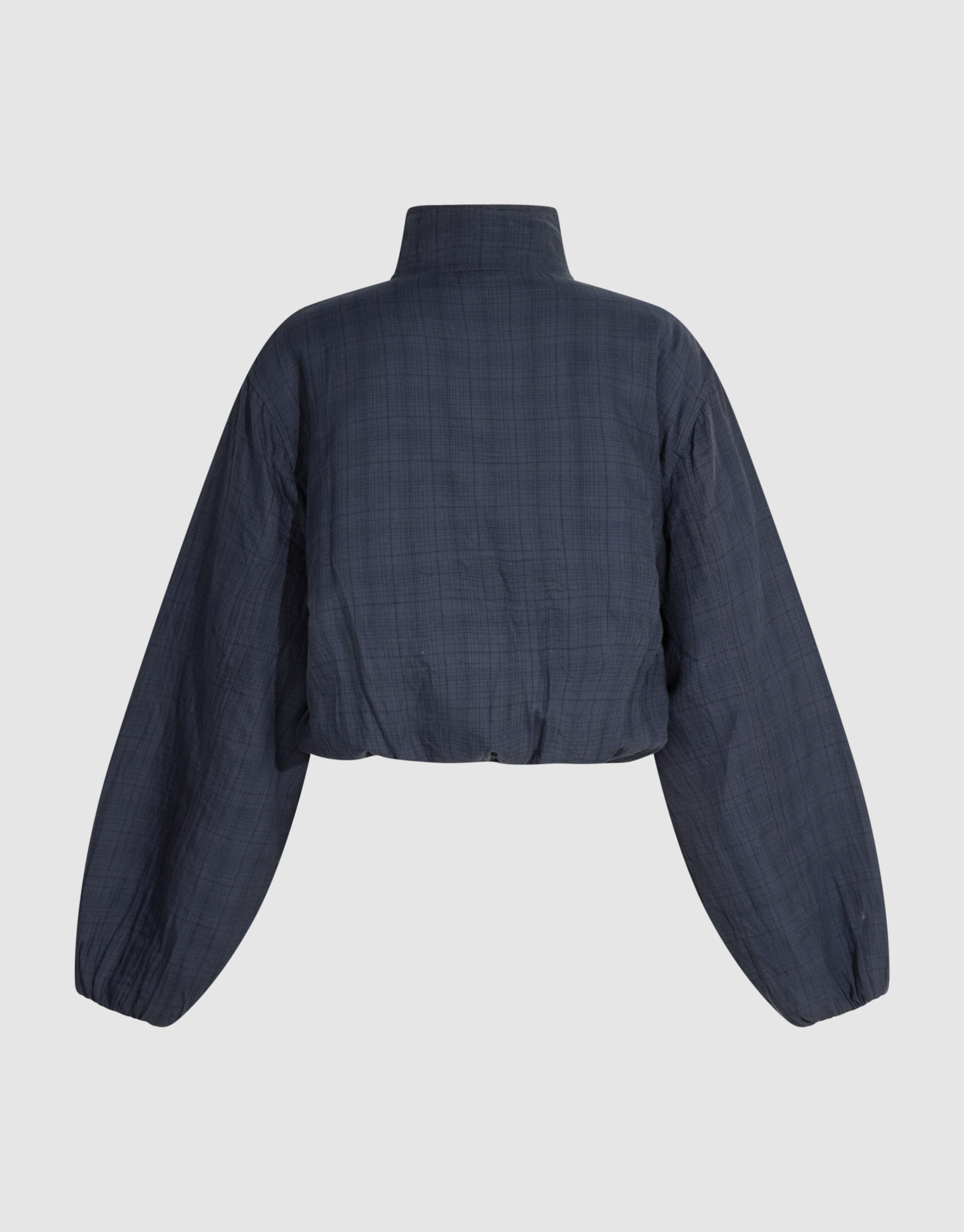 Cropped Bomberjacke mit Karomuster Dunkelblau SHOEBY WOMEN