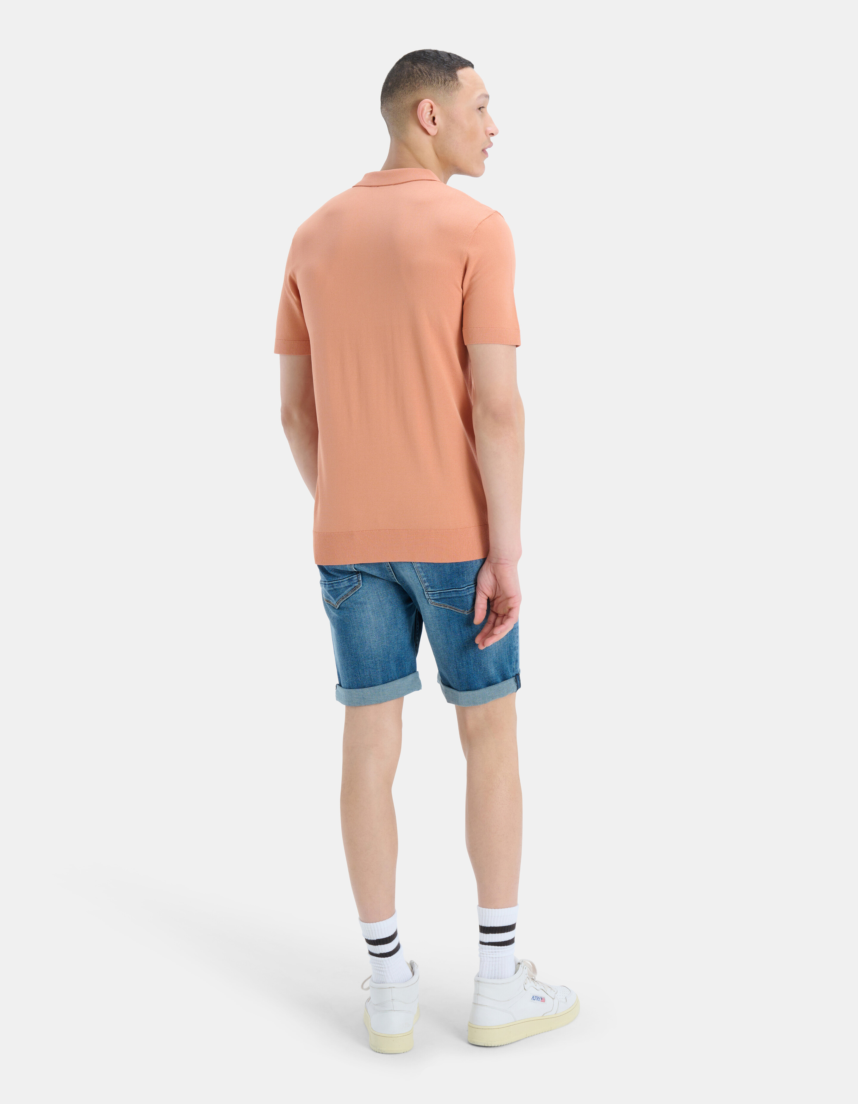 Gestricktes Poloshirt mit Reißverschluss REFILL