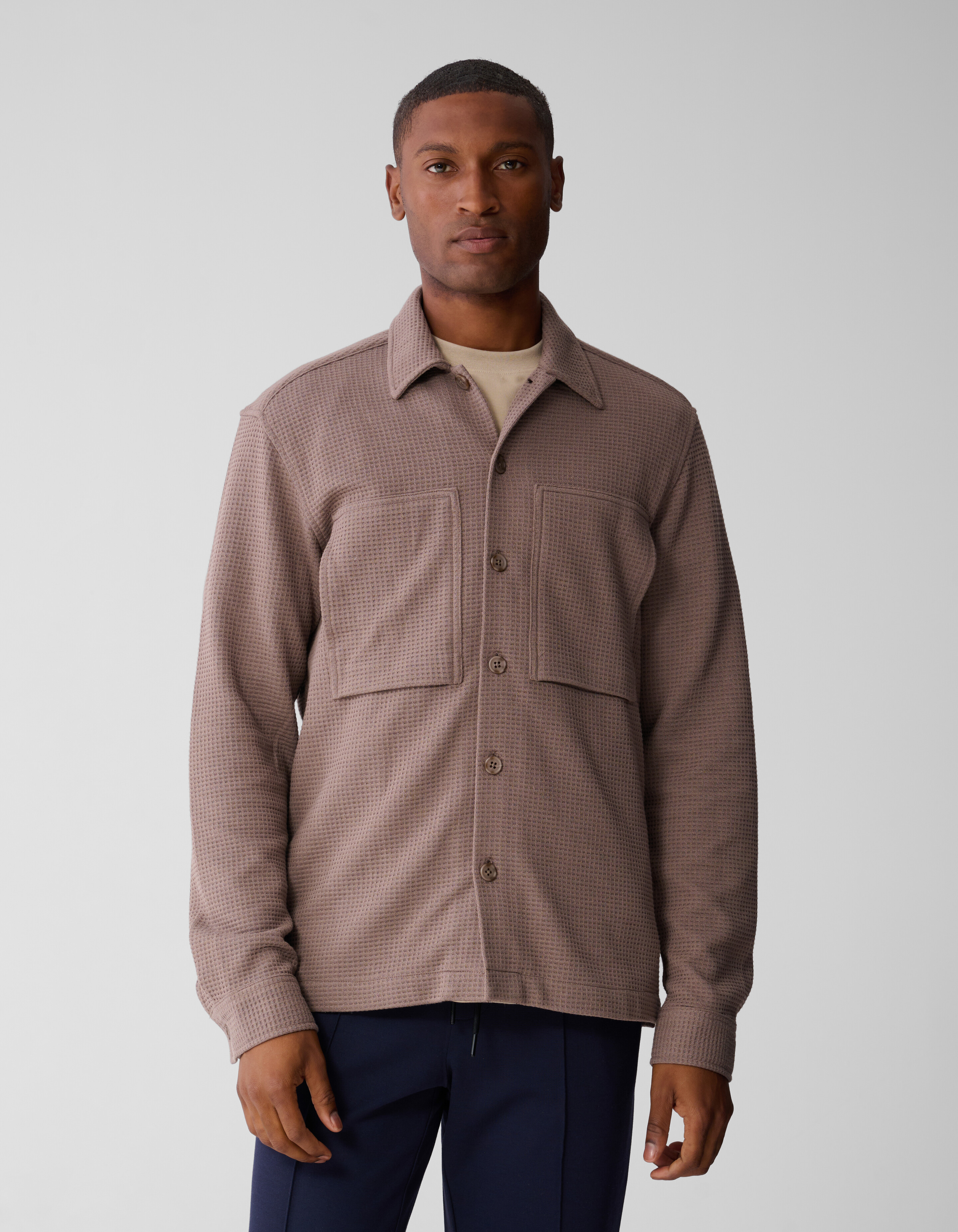 Waffle Overshirt Hellbraun SHOEBY MEN