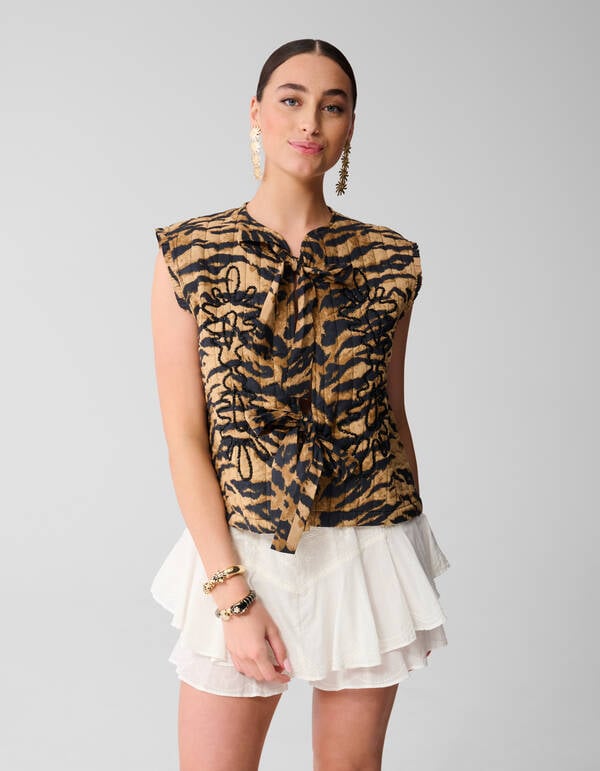 Tiger Bow Gilet Braun SHOEBY WOMEN