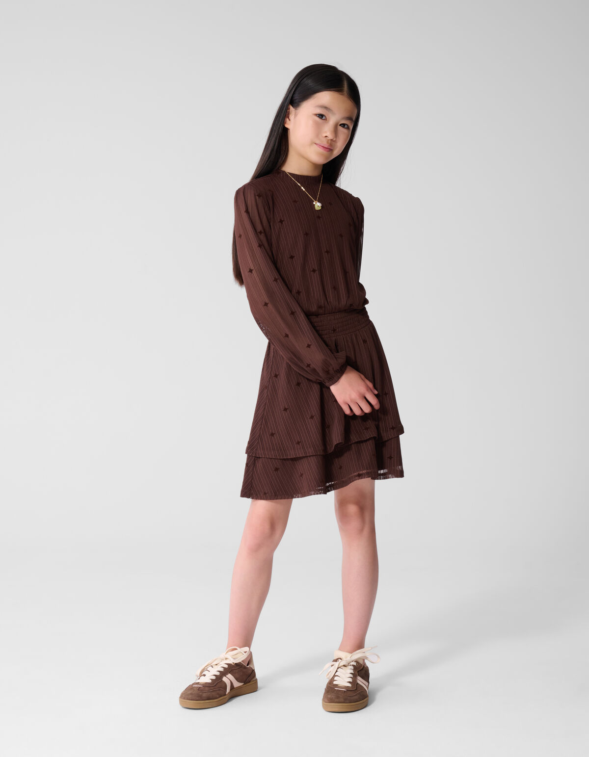 Glitzerndes Netzkleid Braun SHOEBY GIRLS