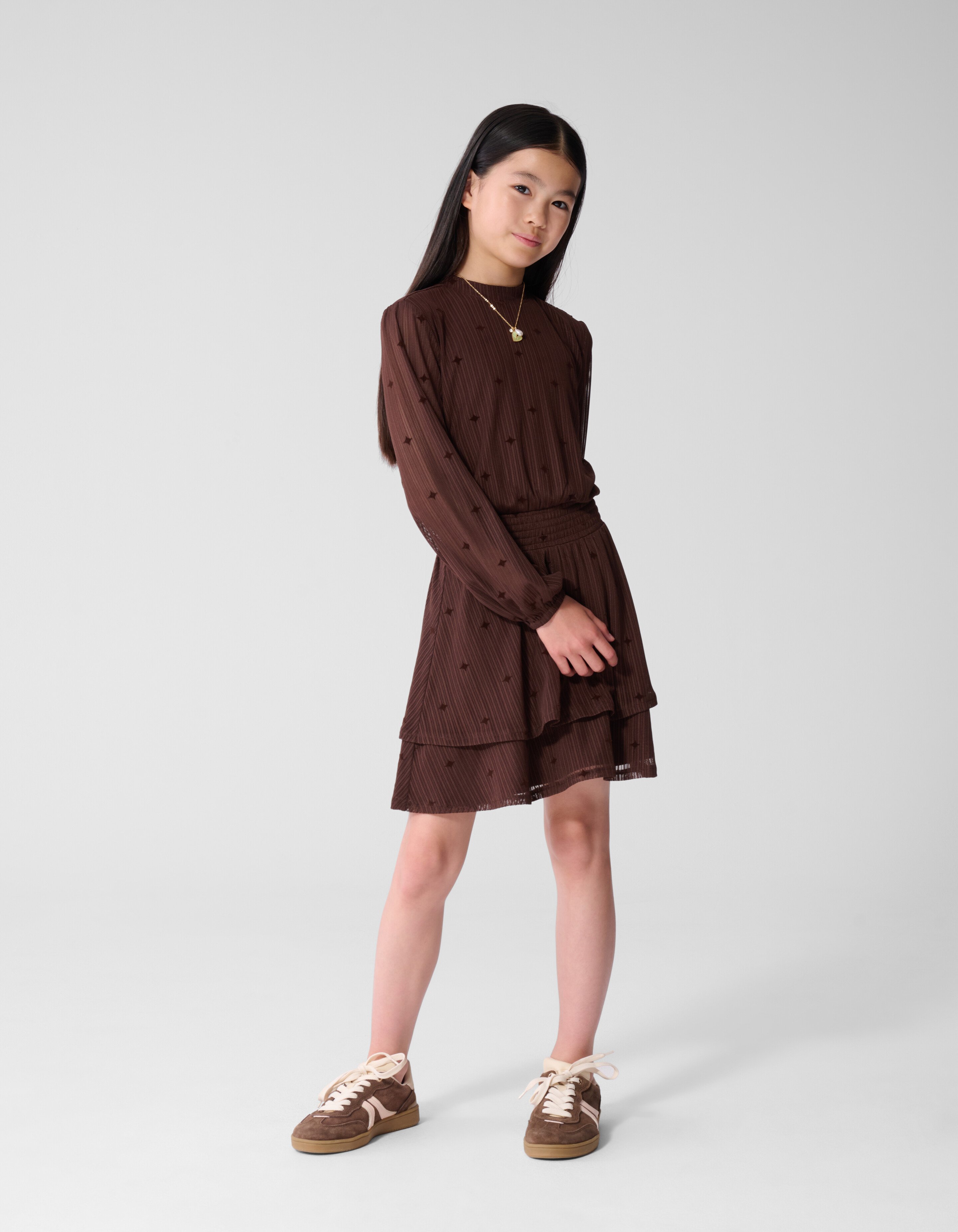 Glitzerndes Netzkleid Braun SHOEBY GIRLS