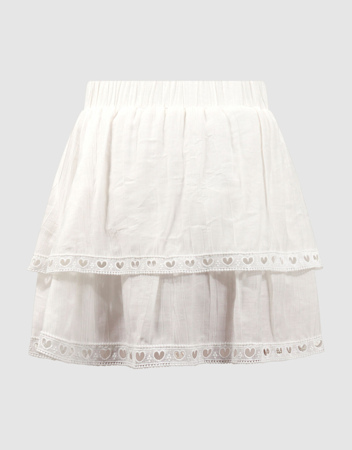 R&uuml;schen-Minirock Wei&szlig; SHOEBY GIRLS