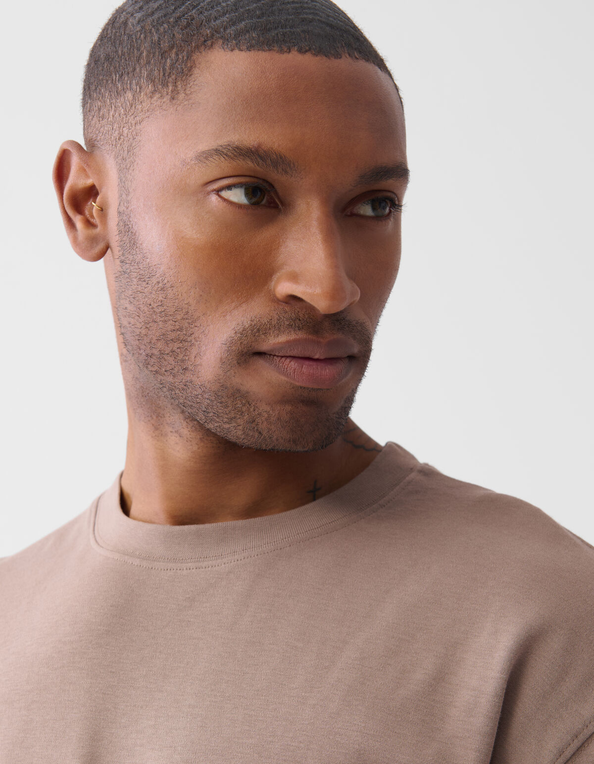 Stickerei Kunstwerk T-shirt Hellbraun SHOEBY MEN