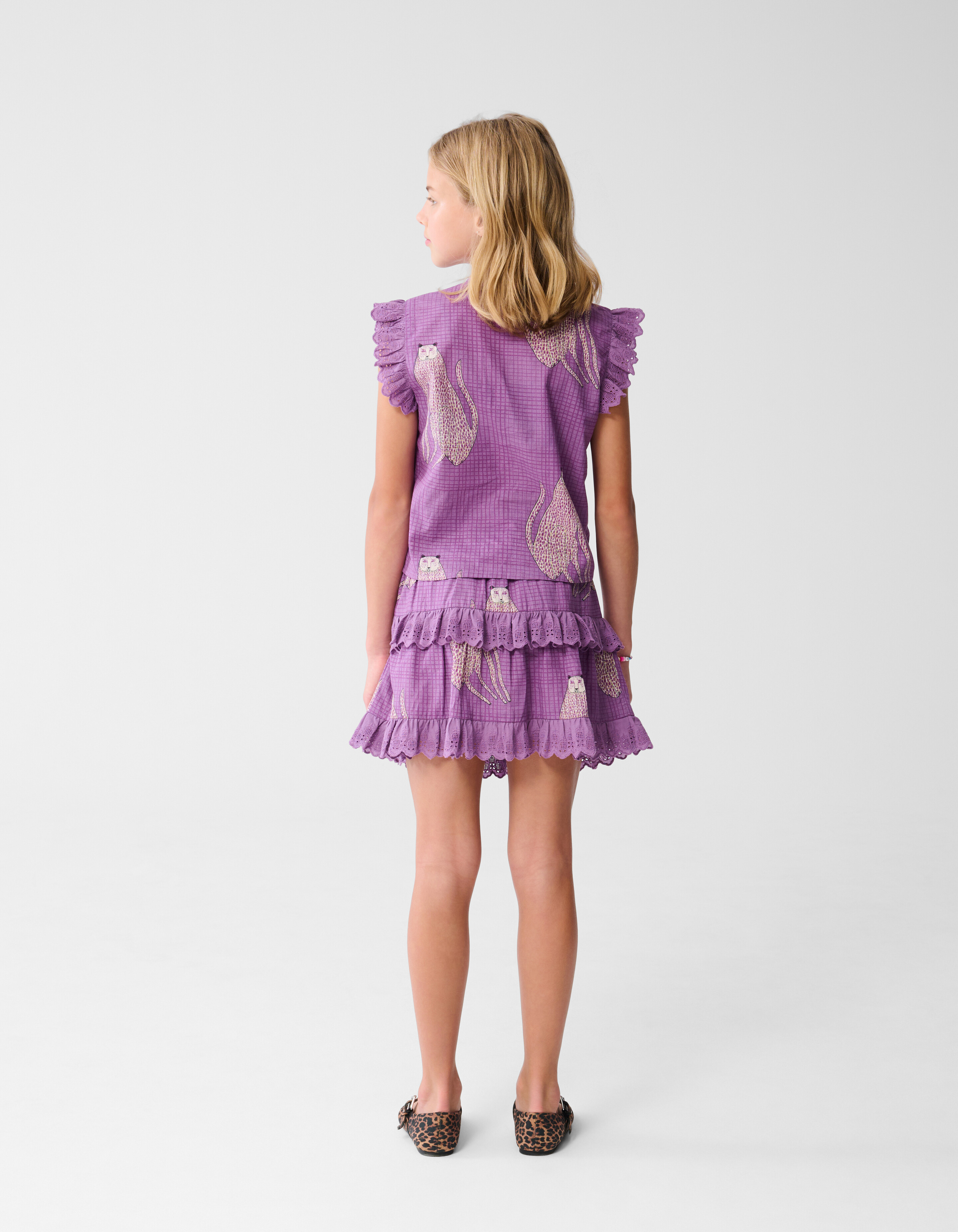 Tiger Ruffle Top Lila SHOEBY GIRLS