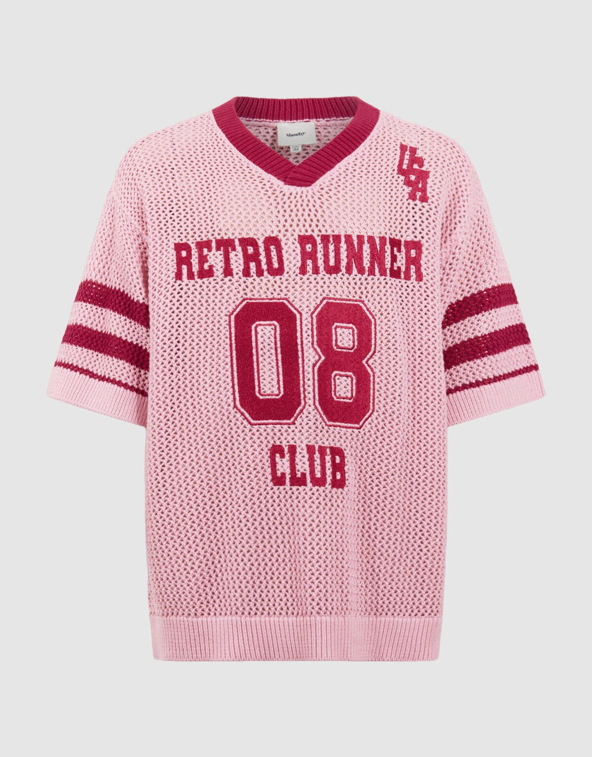 Strick-Baseball-T-Shirt Rosa SHOEBY GIRLS