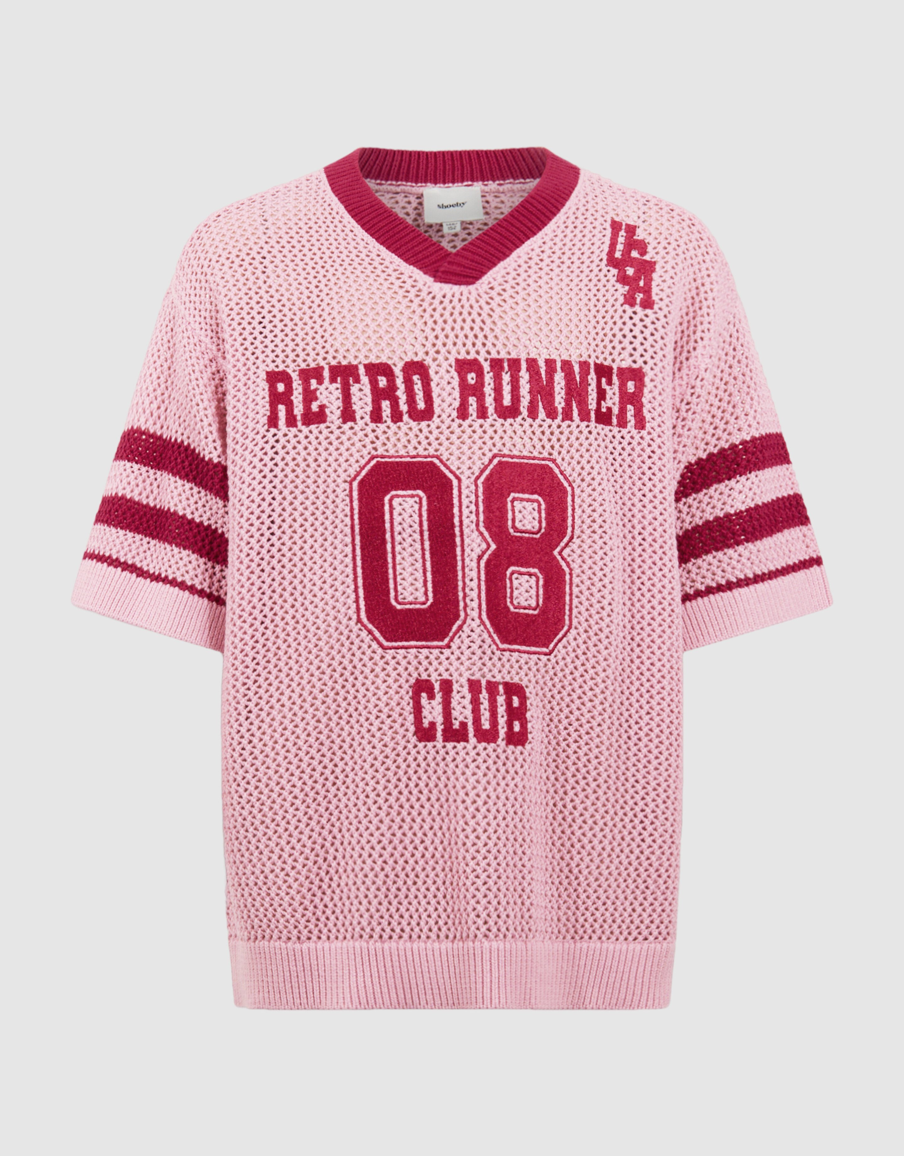 Strick-Baseball-T-Shirt Rosa SHOEBY GIRLS