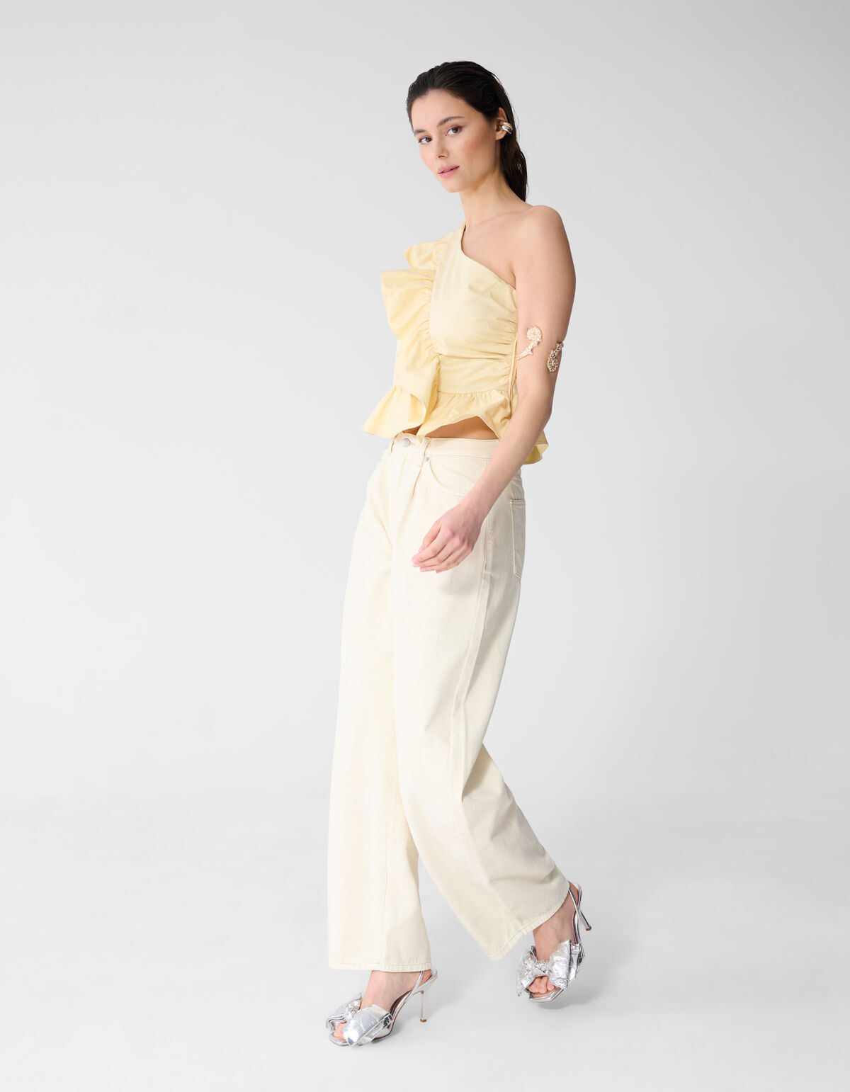 Polkadot Baggy Fit Jeans Gebrochen Wei&szlig; SHOEBY WOMEN