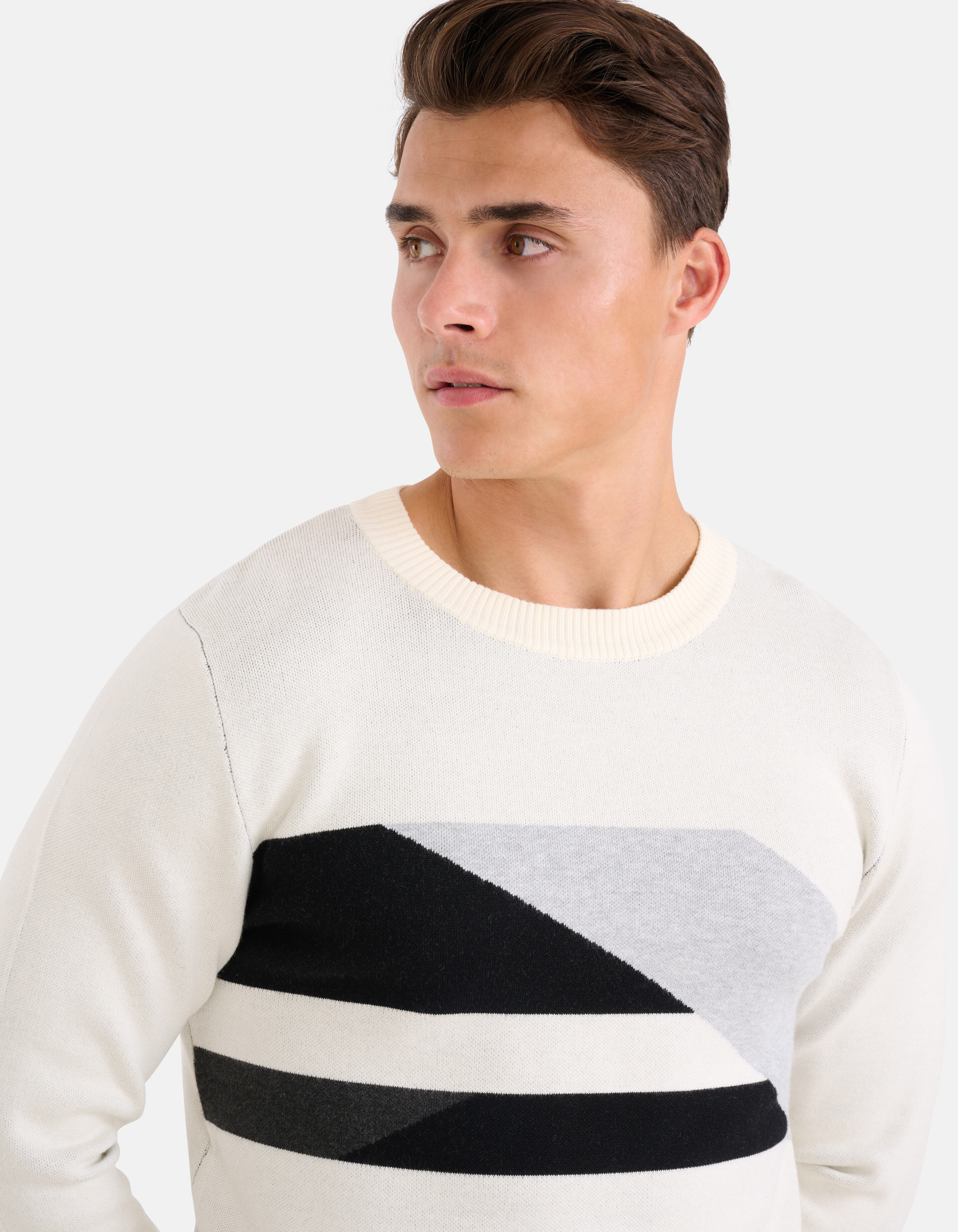Grafik-Jacquard-Pullover Off White SHOEBY MEN