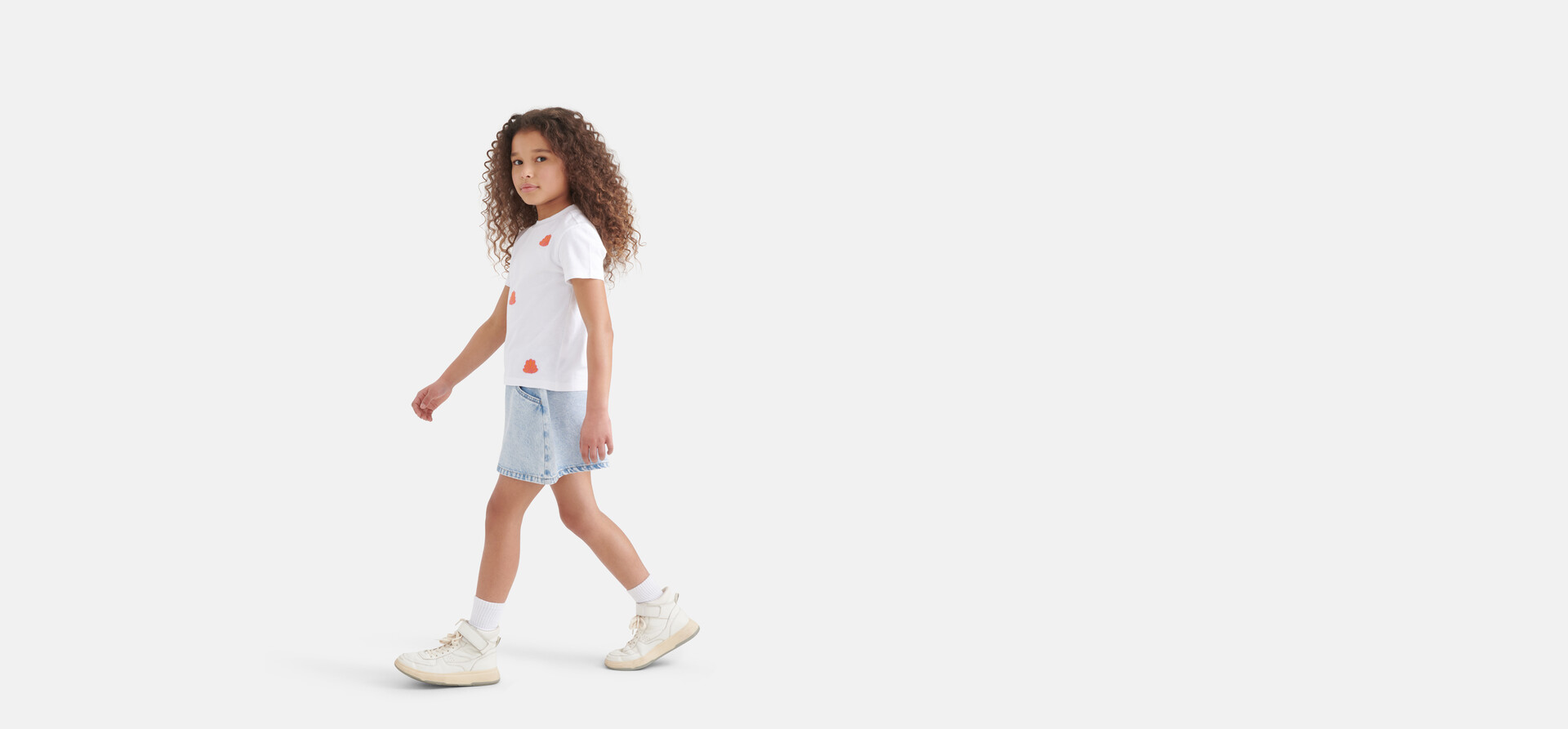 Stickerei-T-Shirt Weiß SHOEBY GIRLS