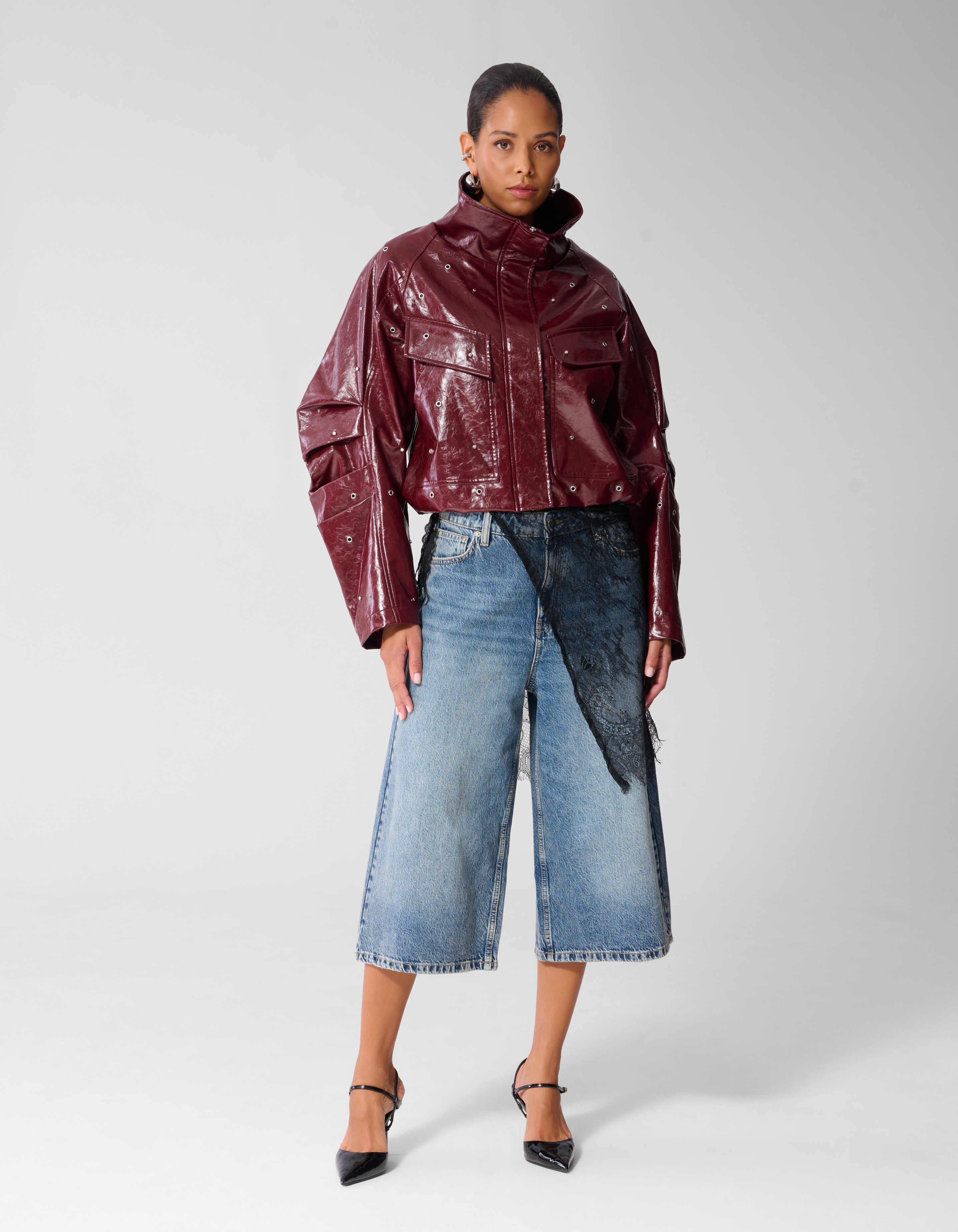Shiny Funnel Jacke Dunkelrot SHOEBY WOMEN