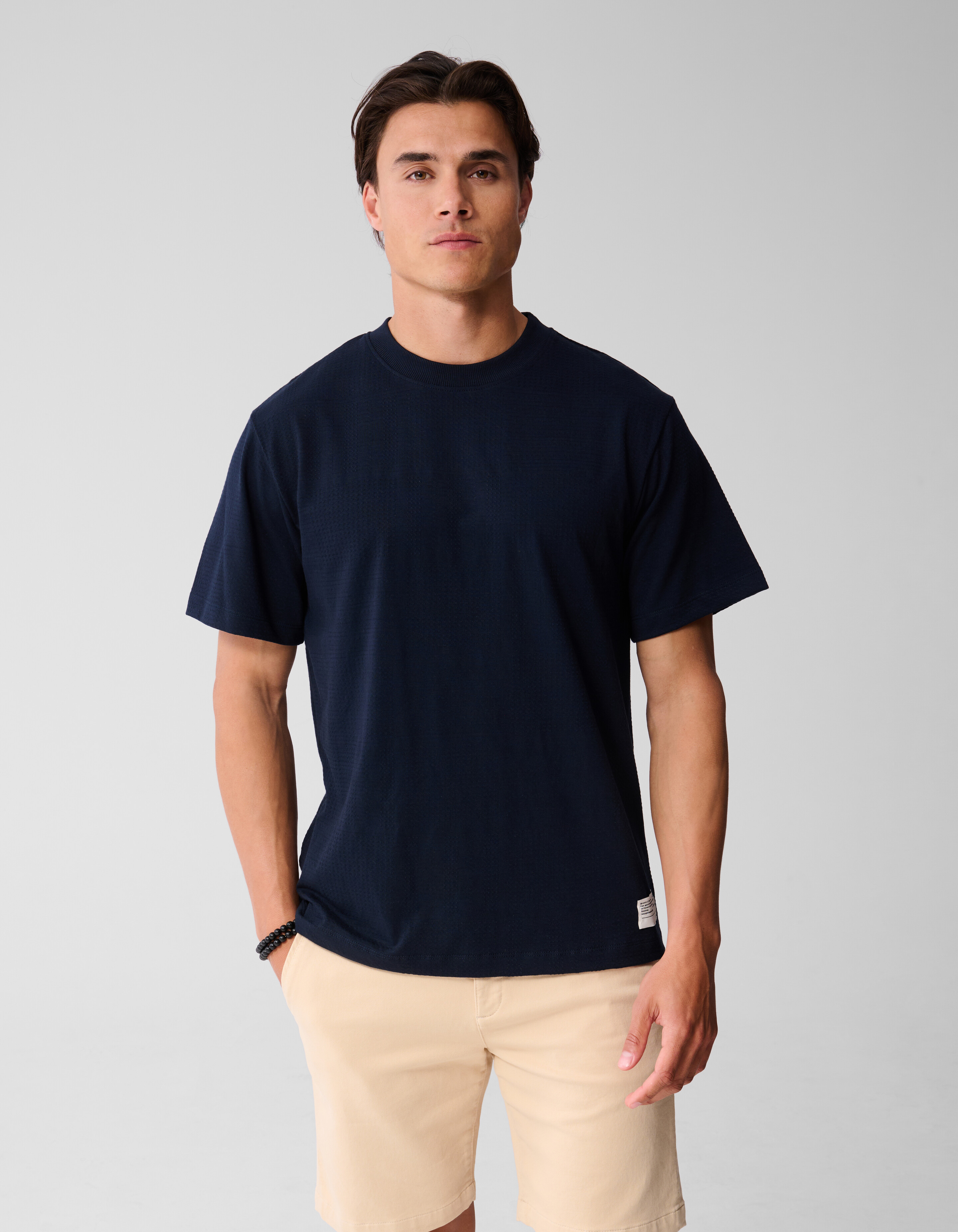 Jacquard-Label-T-Shirt Dunkelblau SHOEBY MEN