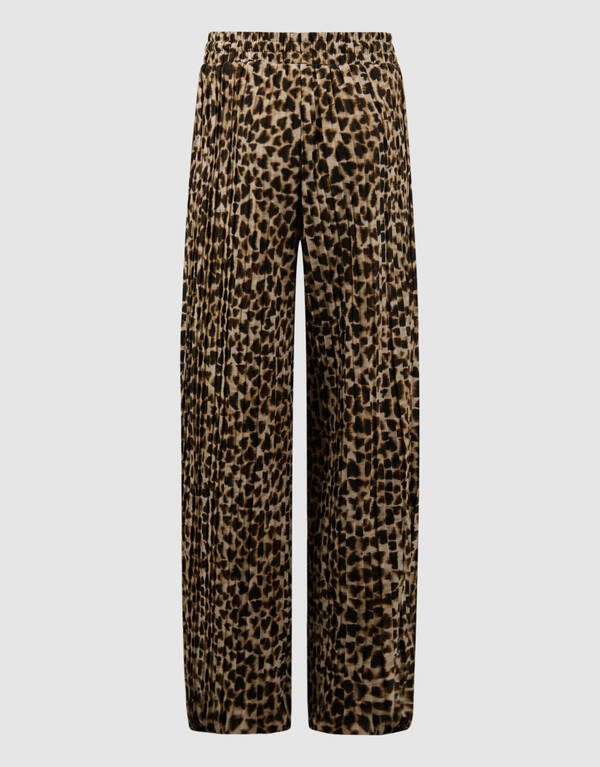 Pliss&eacute; Leopard Hose Hellbraun SHOEBY GIRLS