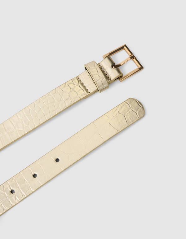 Metallischer Kroko-Gürtel Gold SHOEBY ACCESSOIRES