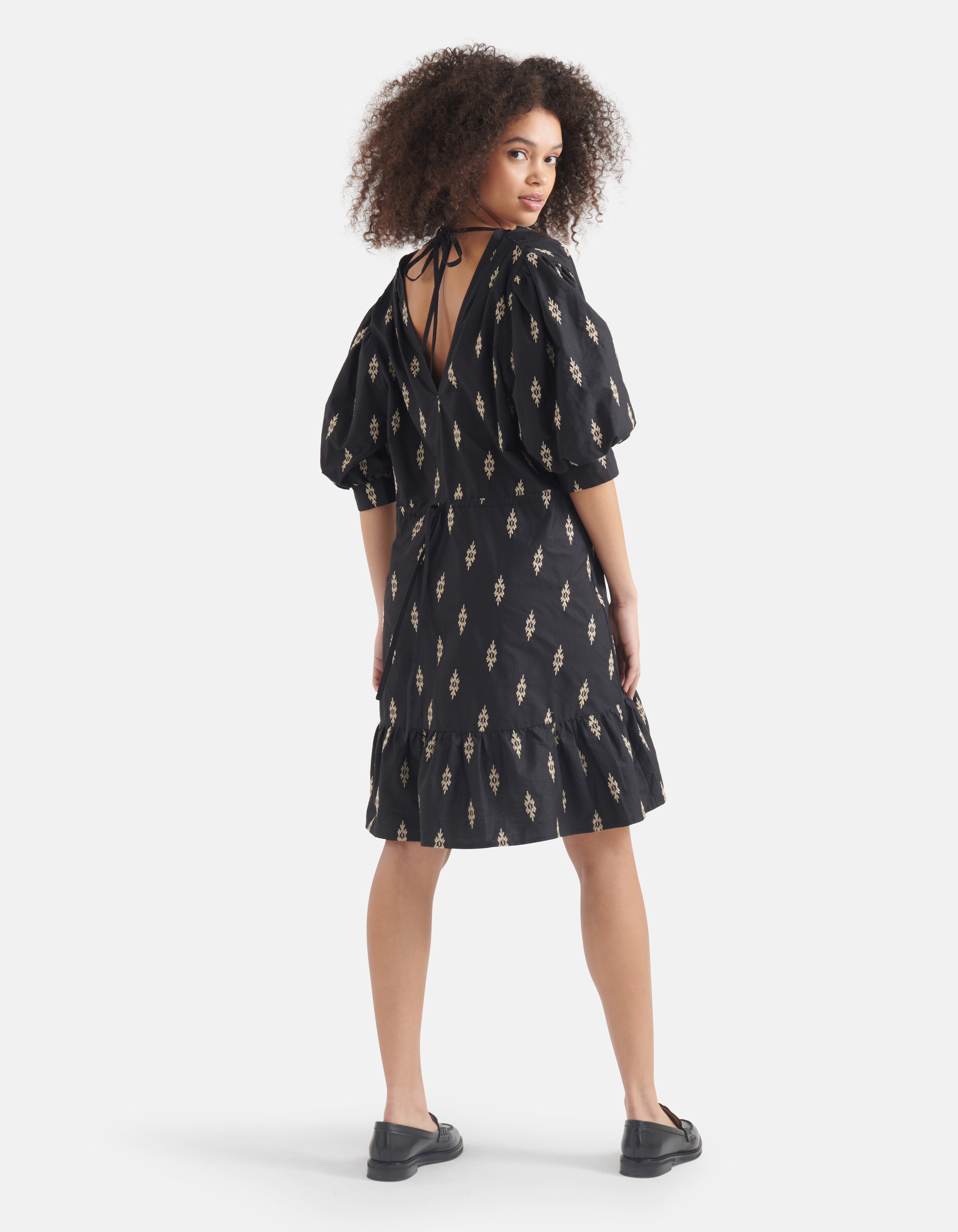 Besticktes Popeline-Kleid Schwarz SHOEBY WOMEN