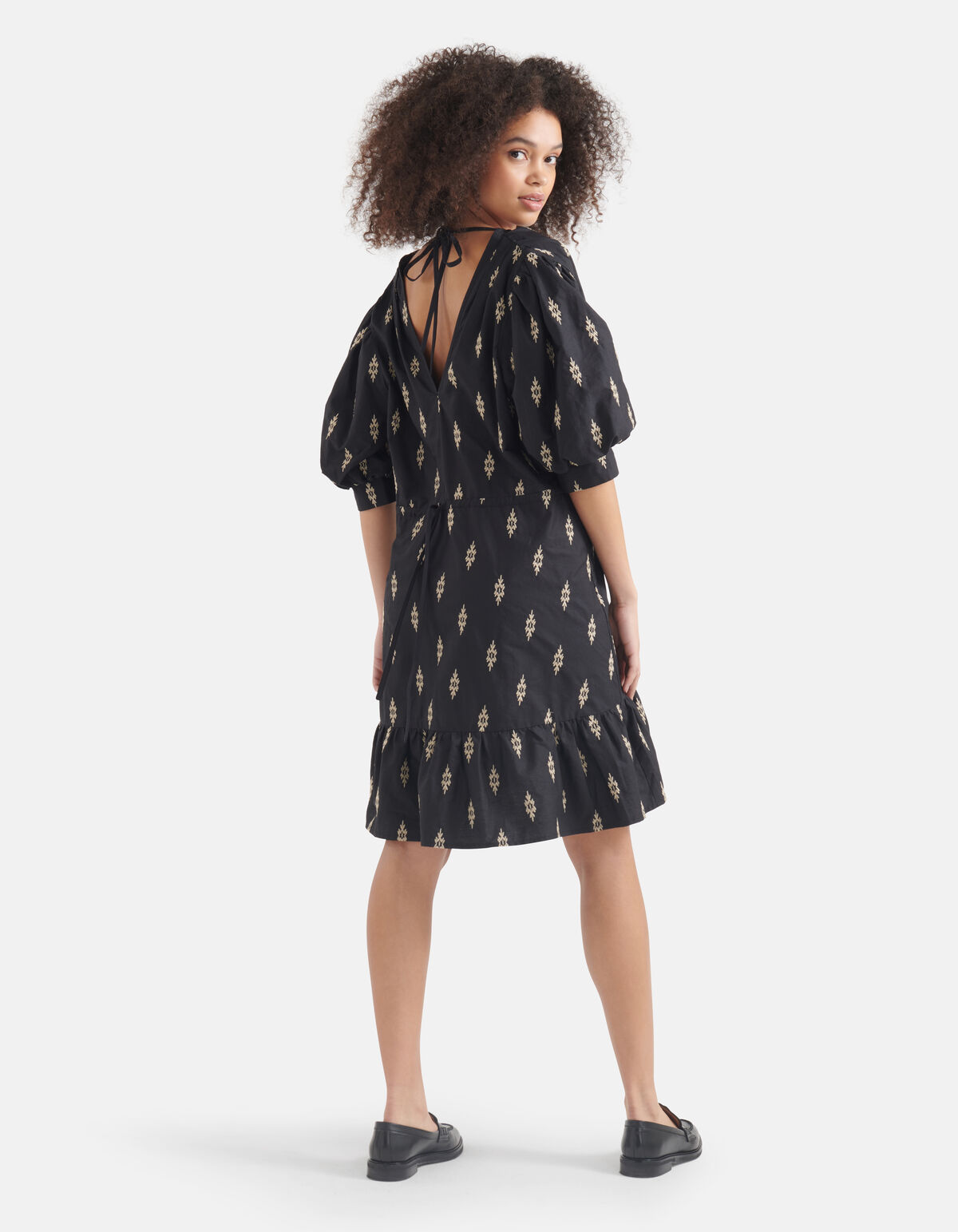 Besticktes Popeline-Kleid Schwarz SHOEBY WOMEN