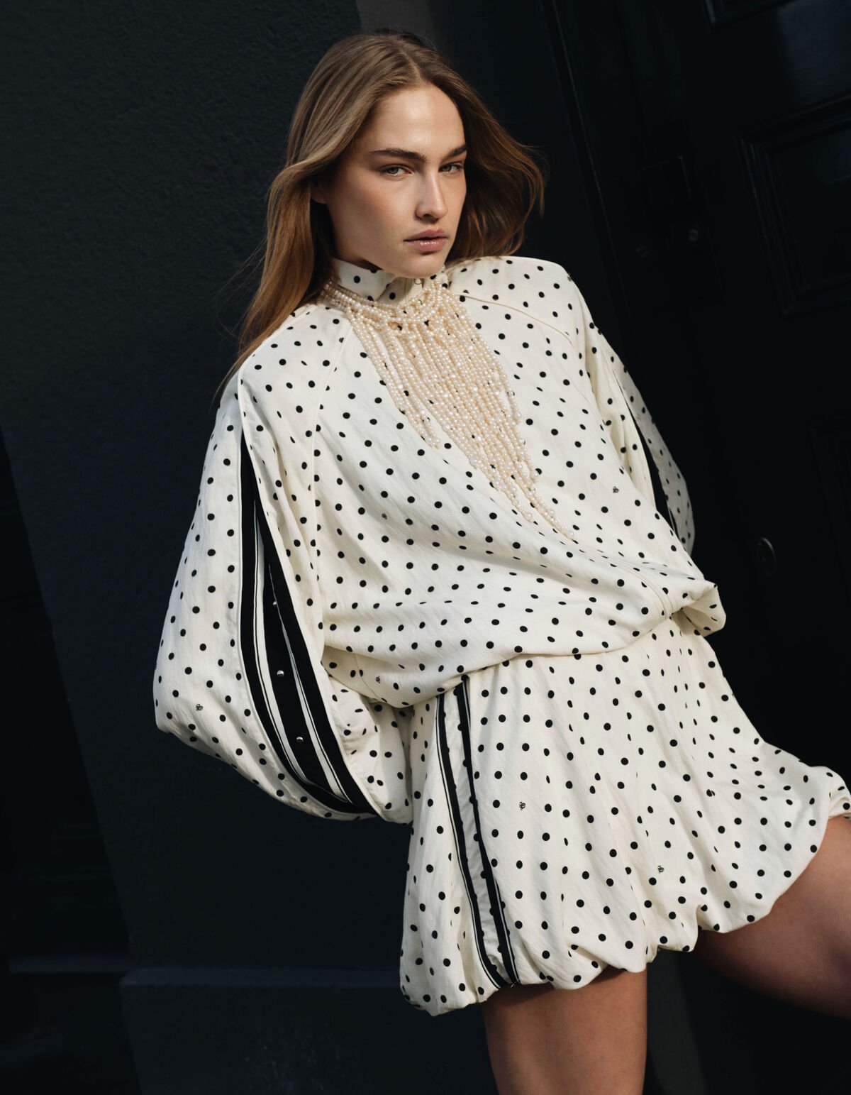 Polkadot Minirock Gebrochenes Wei&szlig; SHOEBY WOMEN