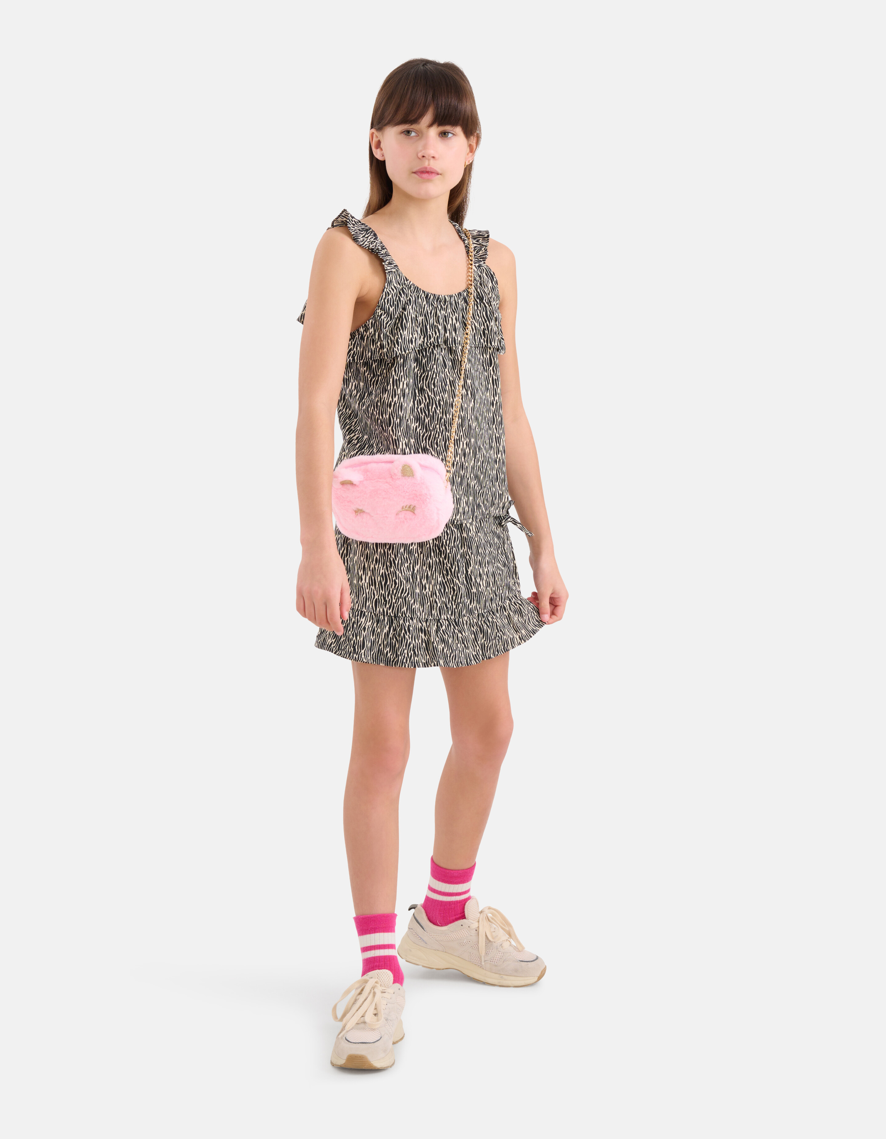 Wellenförmig gestreiftes Singulett Schwarz SHOEBY GIRLS