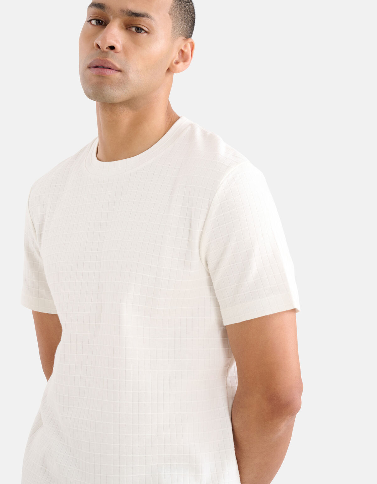Structuur T-shirt Wit SHOEBY MEN