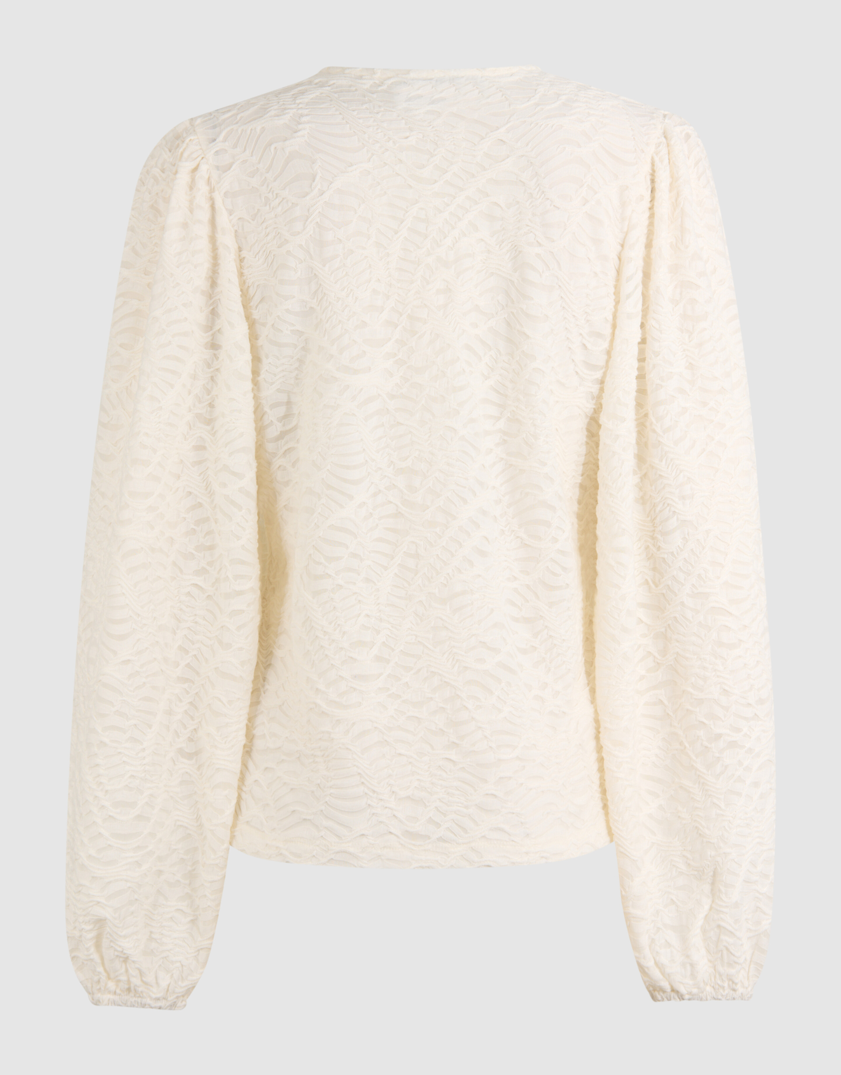Crinkle V-hals Top Gebroken Wit SHOEBY WOMEN