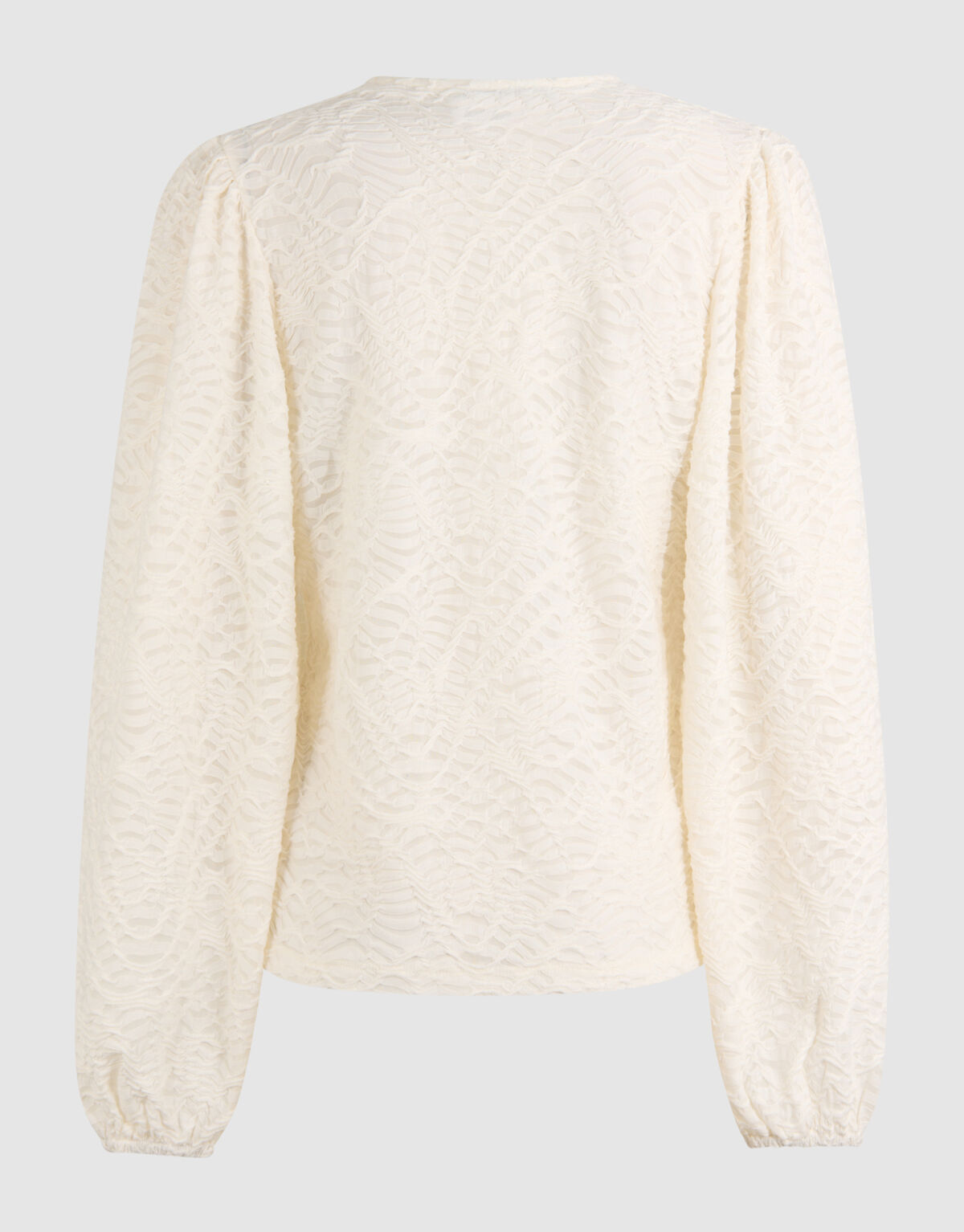 Crinkle V-hals Top Gebroken Wit SHOEBY WOMEN