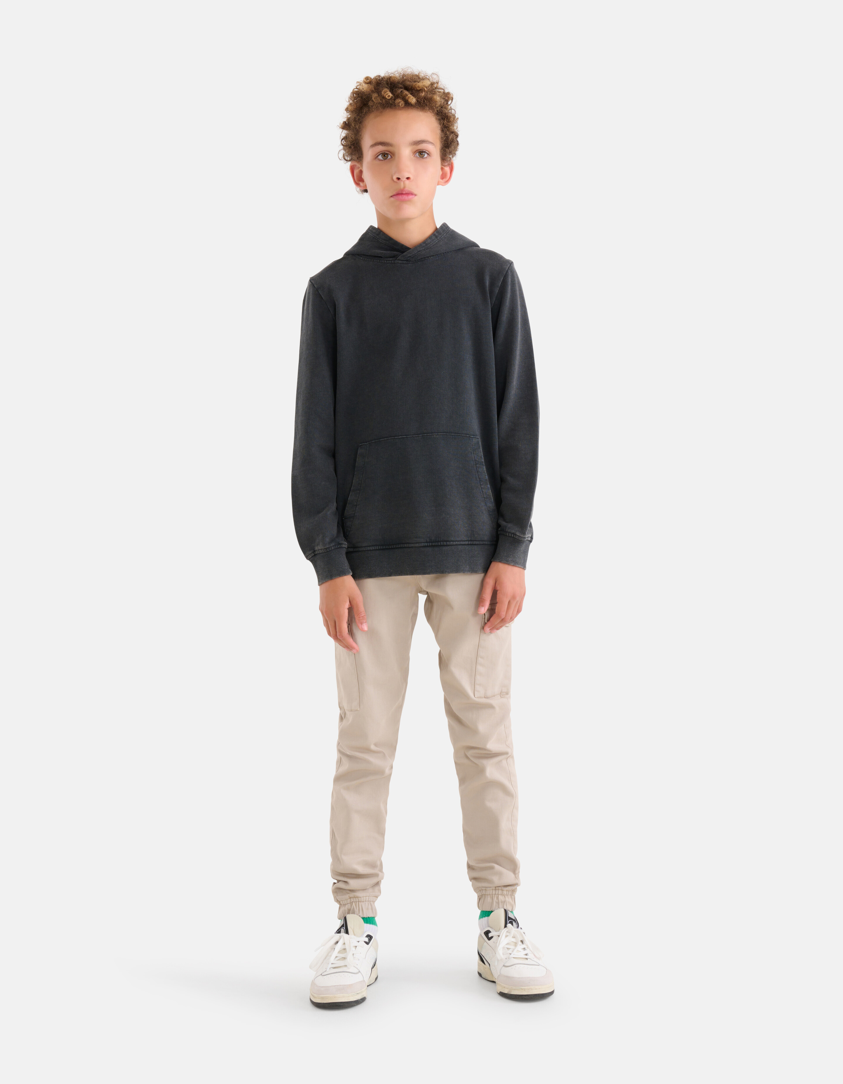 Washed Hoodie Dunkelgrau SHOEBY BOYS