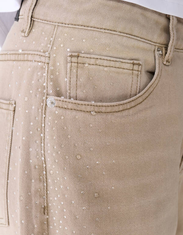 Jeans im Baggy-Fit mit Strass Hellbraun SHOEBY WOMEN