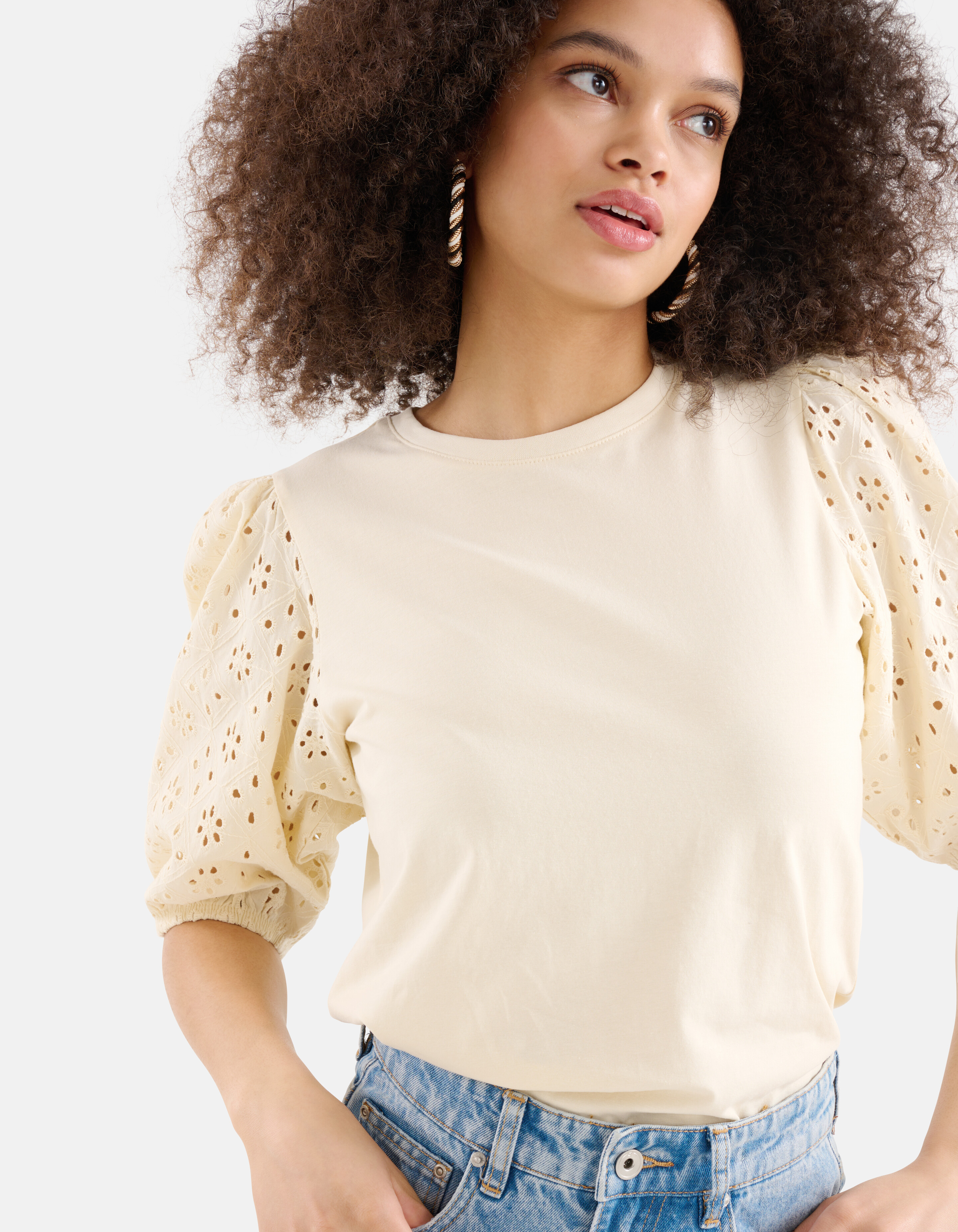 Besticktes Top Off White SHOEBY WOMEN