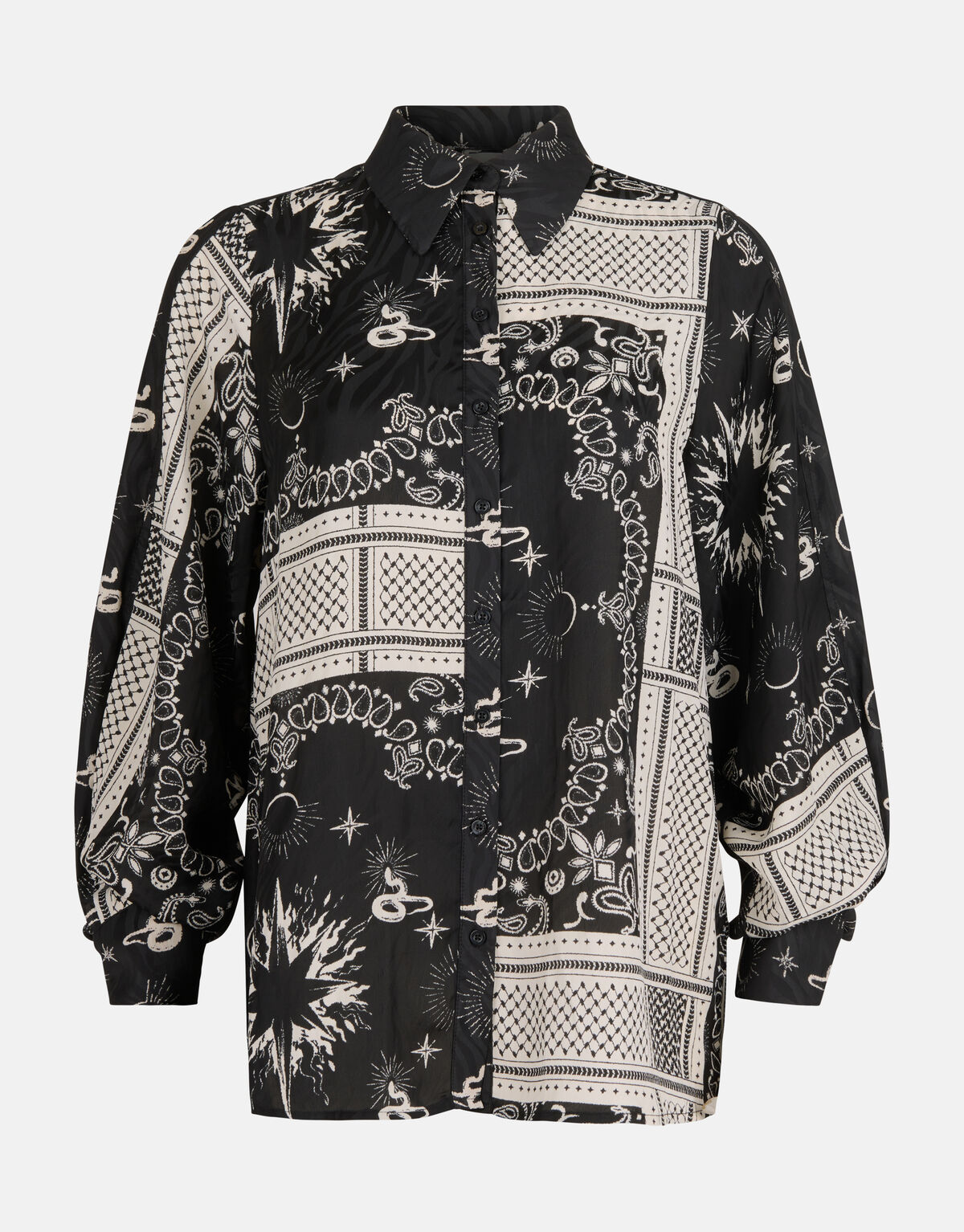 Bluse mit grafischem Druck Schwarz SHOEBY WOMEN