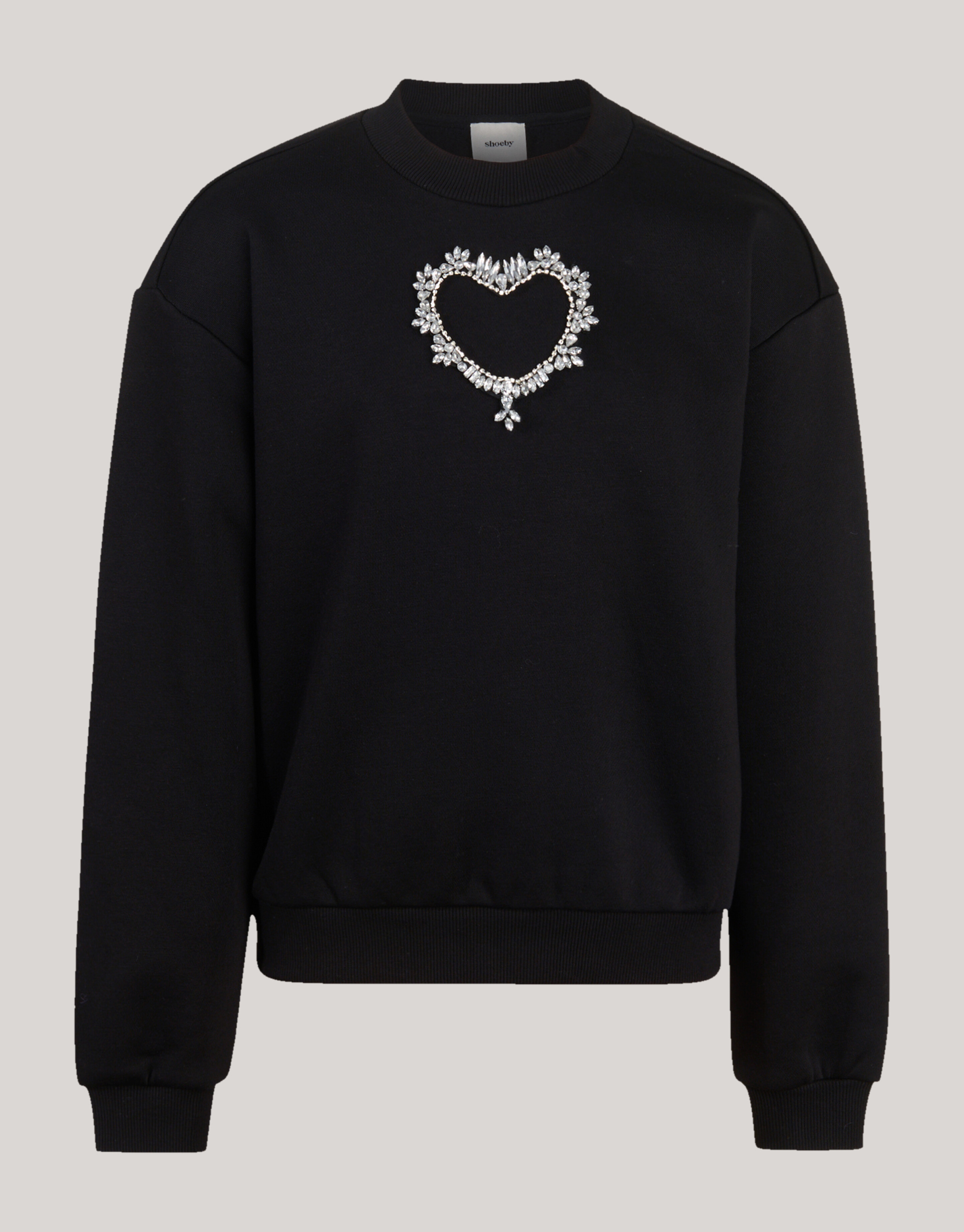 Strass Herz Pullover Schwarz SHOEBY GIRLS