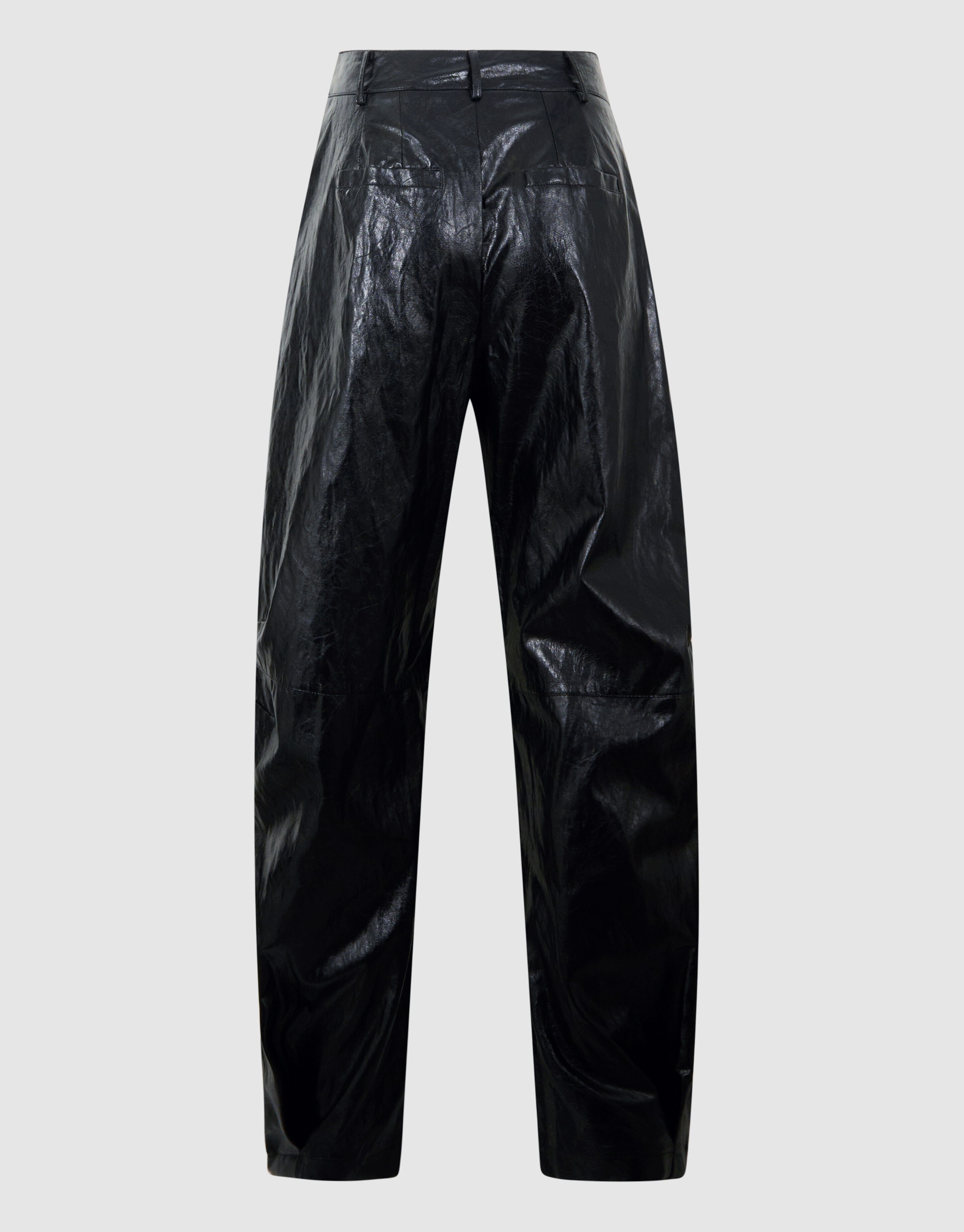 Vegane Leder-Barrel-Fit-Hose Schwarz von Monica SHOEBY WOMEN