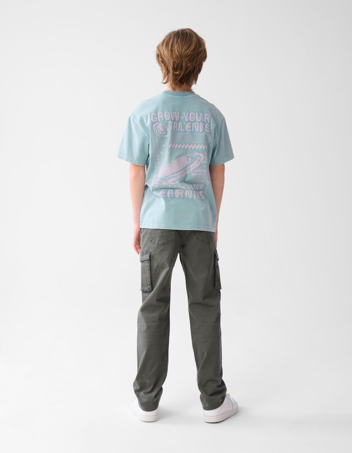 Textdruck-T-Shirt Hellblau SHOEBY BOYS