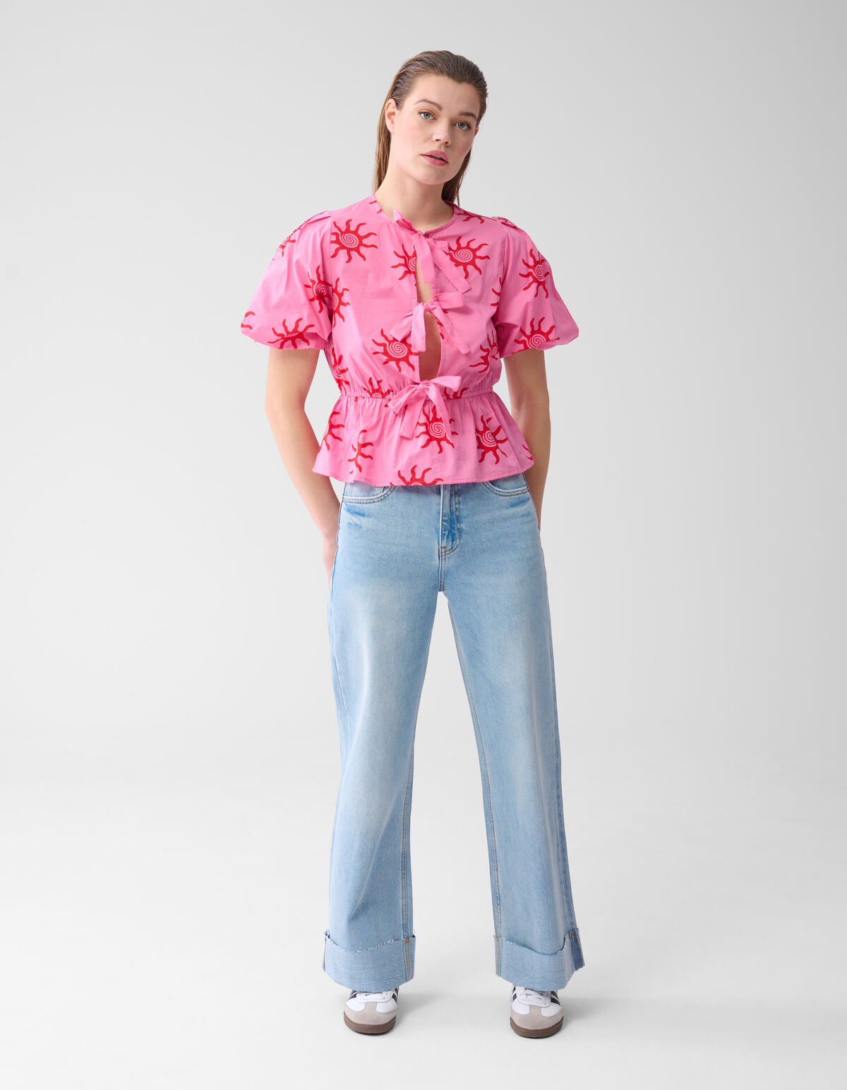 Turn Up Jeans mit weitem Bein, Mediumstone SHOEBY WOMEN
