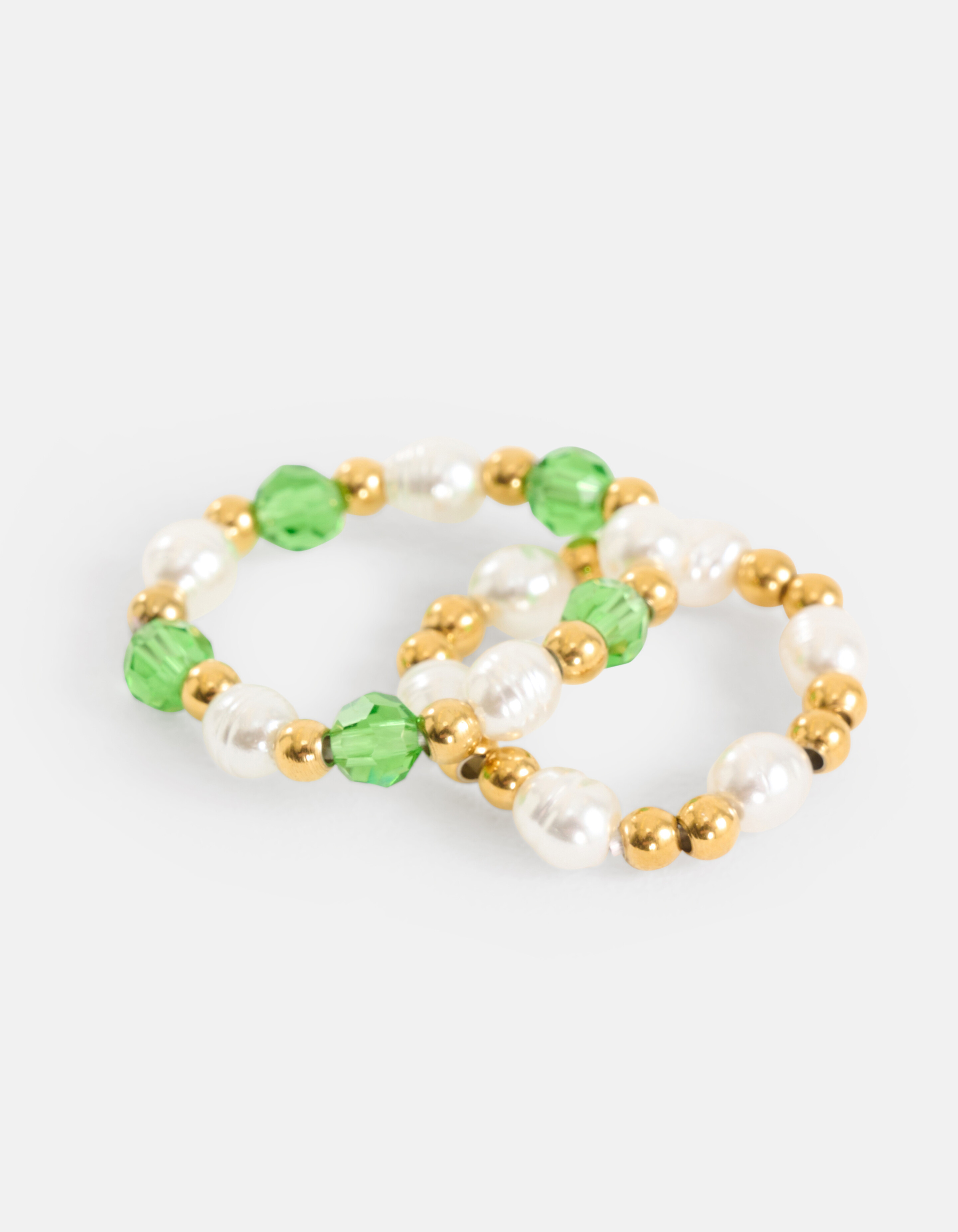 Perlenring Set Grün SHOEBY ACCESSOIRES