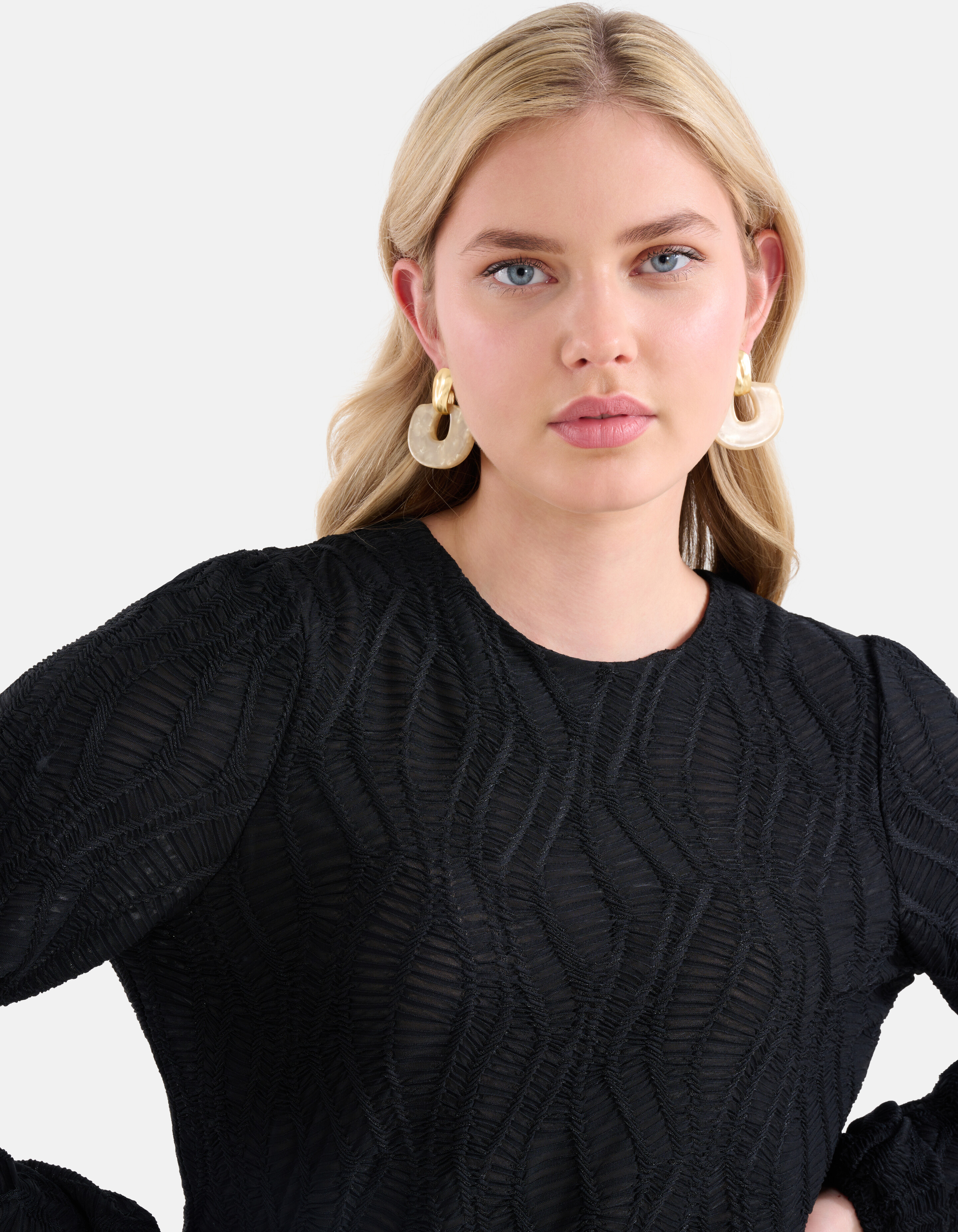 Textur Top Schwarz SHOEBY WOMEN