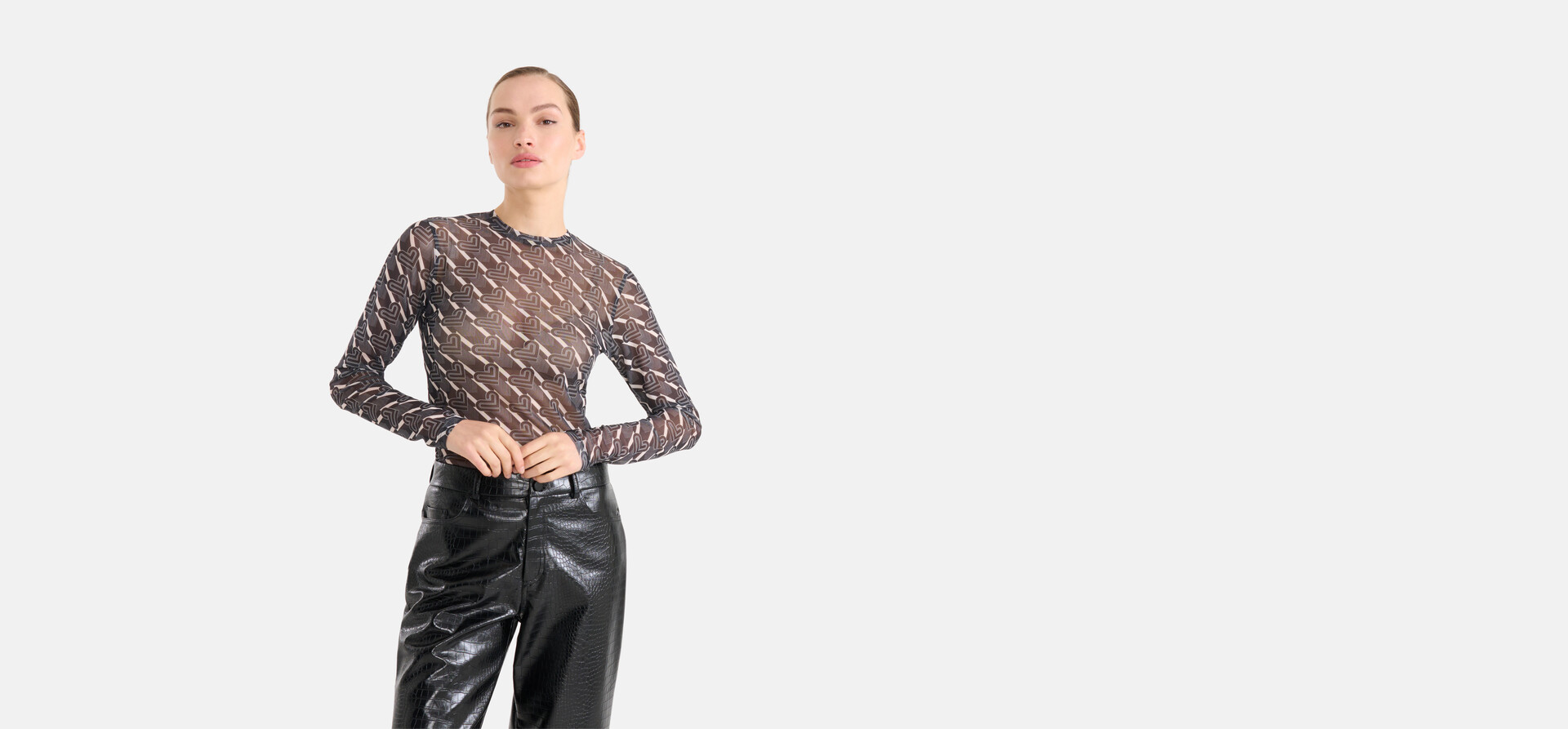 Mesh Top Schwarz/Weiß SHOEBY WOMEN