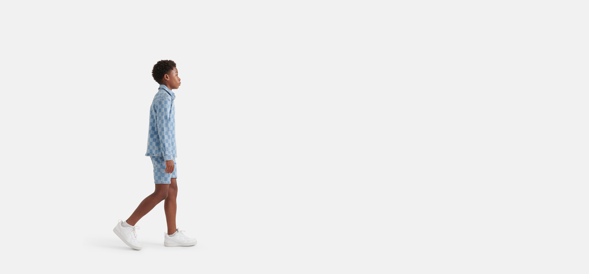 Karo-Denim-Kurzer Mittelstein SHOEBY BOYS