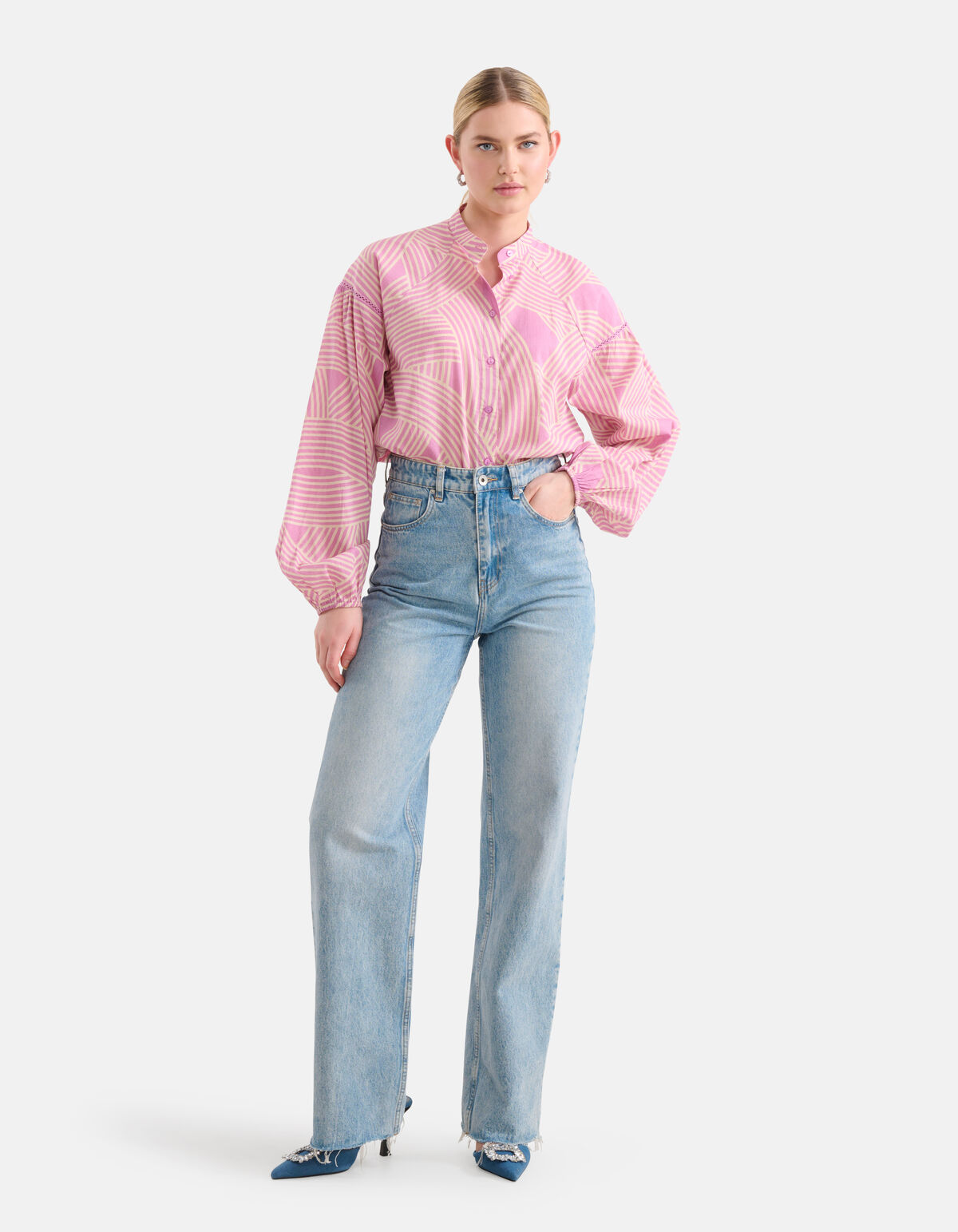 Voile Tape Blouse Roze SHOEBY WOMEN