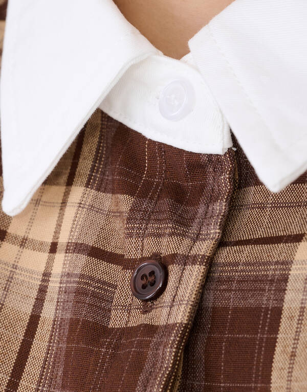 Bluse mit &uuml;bergro&szlig;en Karos, braun SHOEBY WOMEN