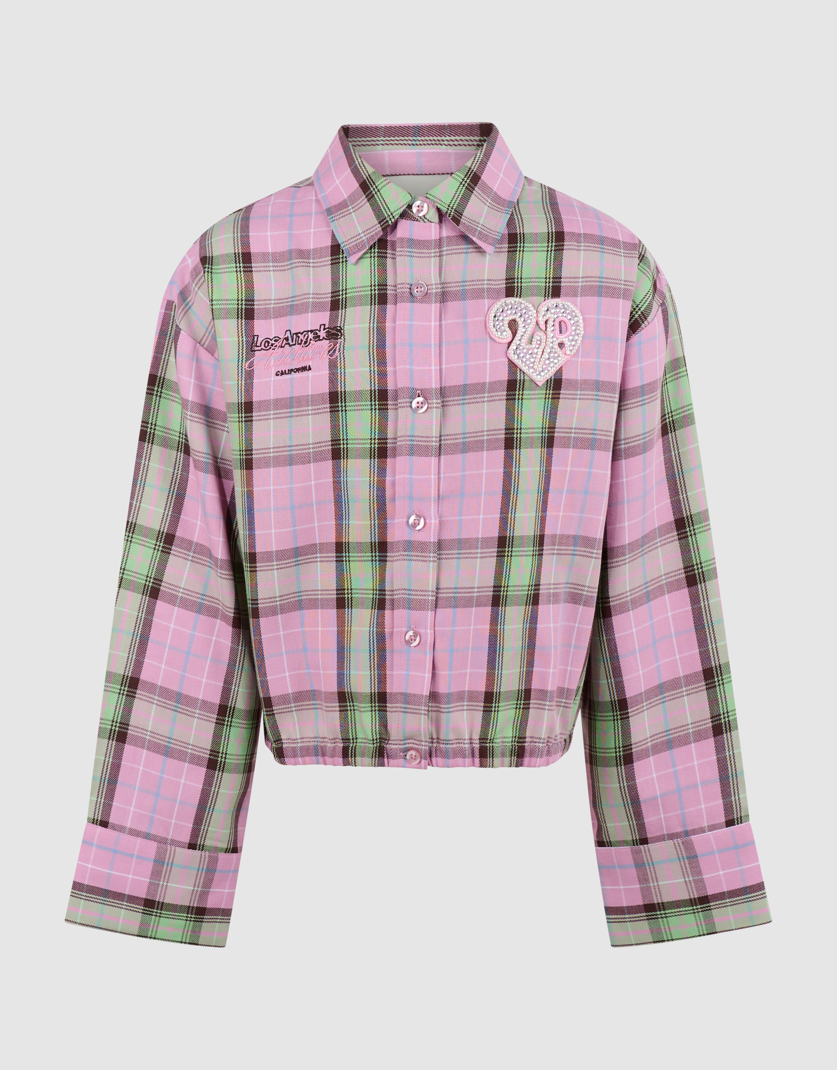 Gro&szlig;karierte Bluse Hellrosa SHOEBY GIRLS