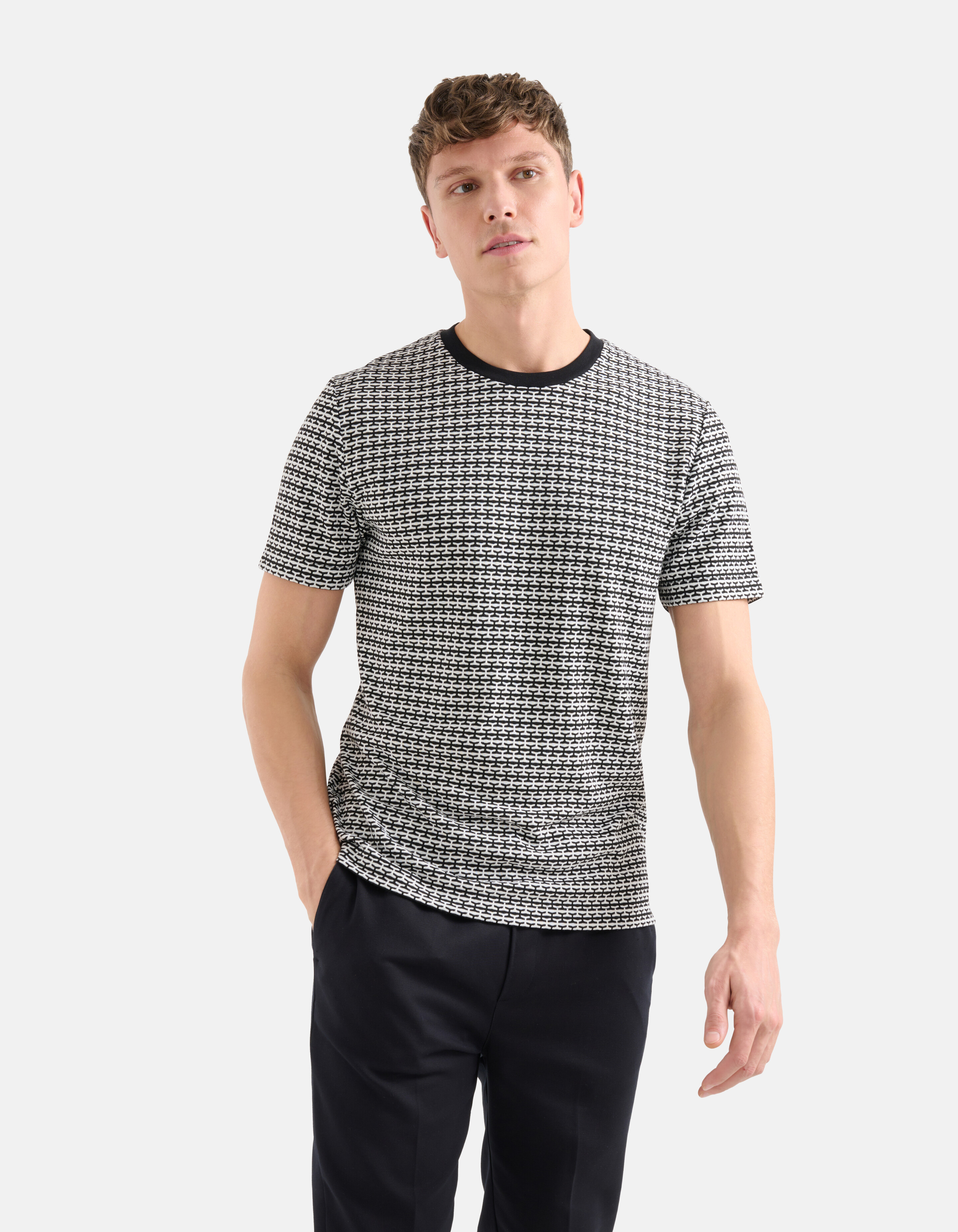 T-Shirt mit Druck Schwarz/Weiß SHOEBY MEN