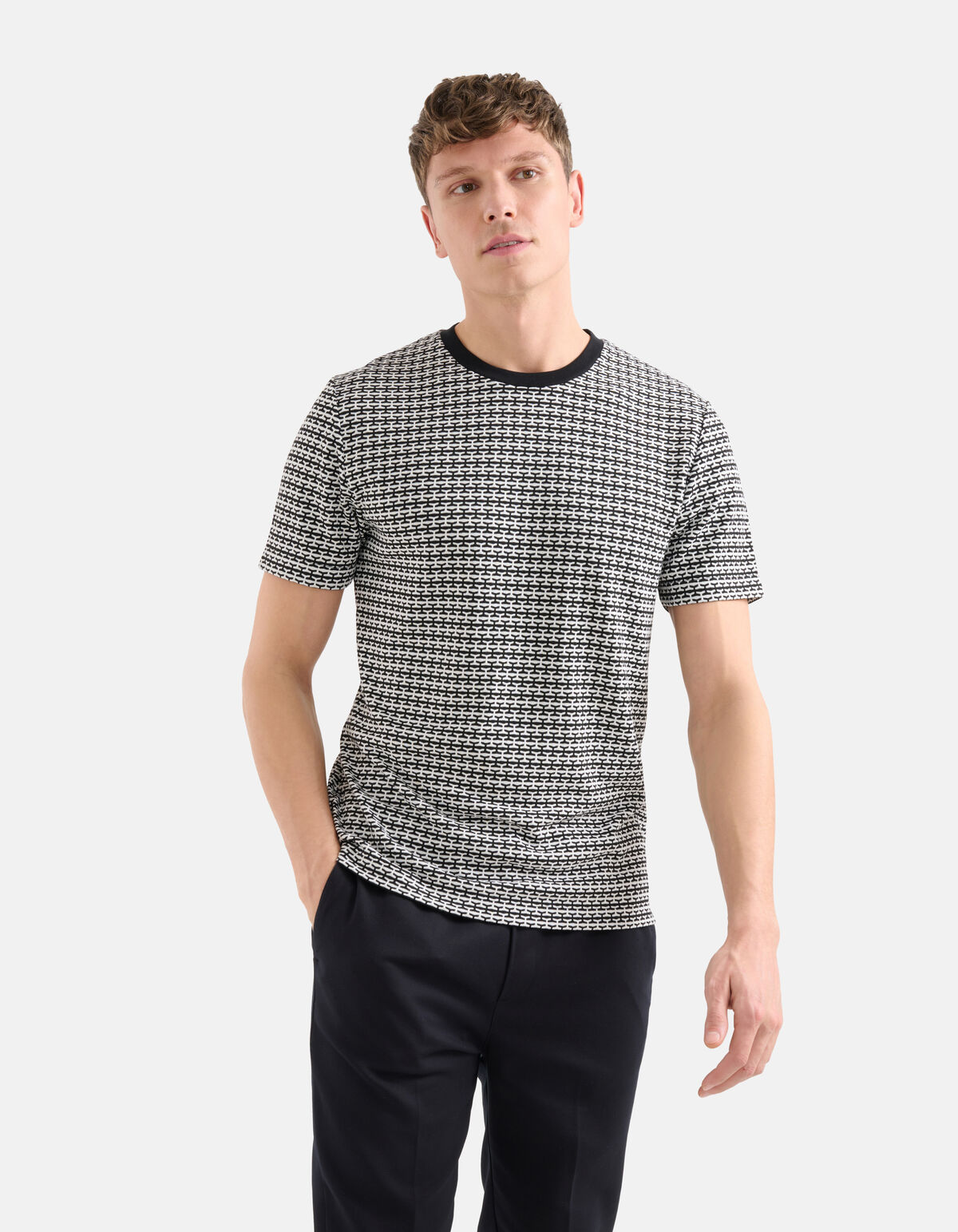 Print-T-Shirt Schwarz/Weiß SHOEBY MEN