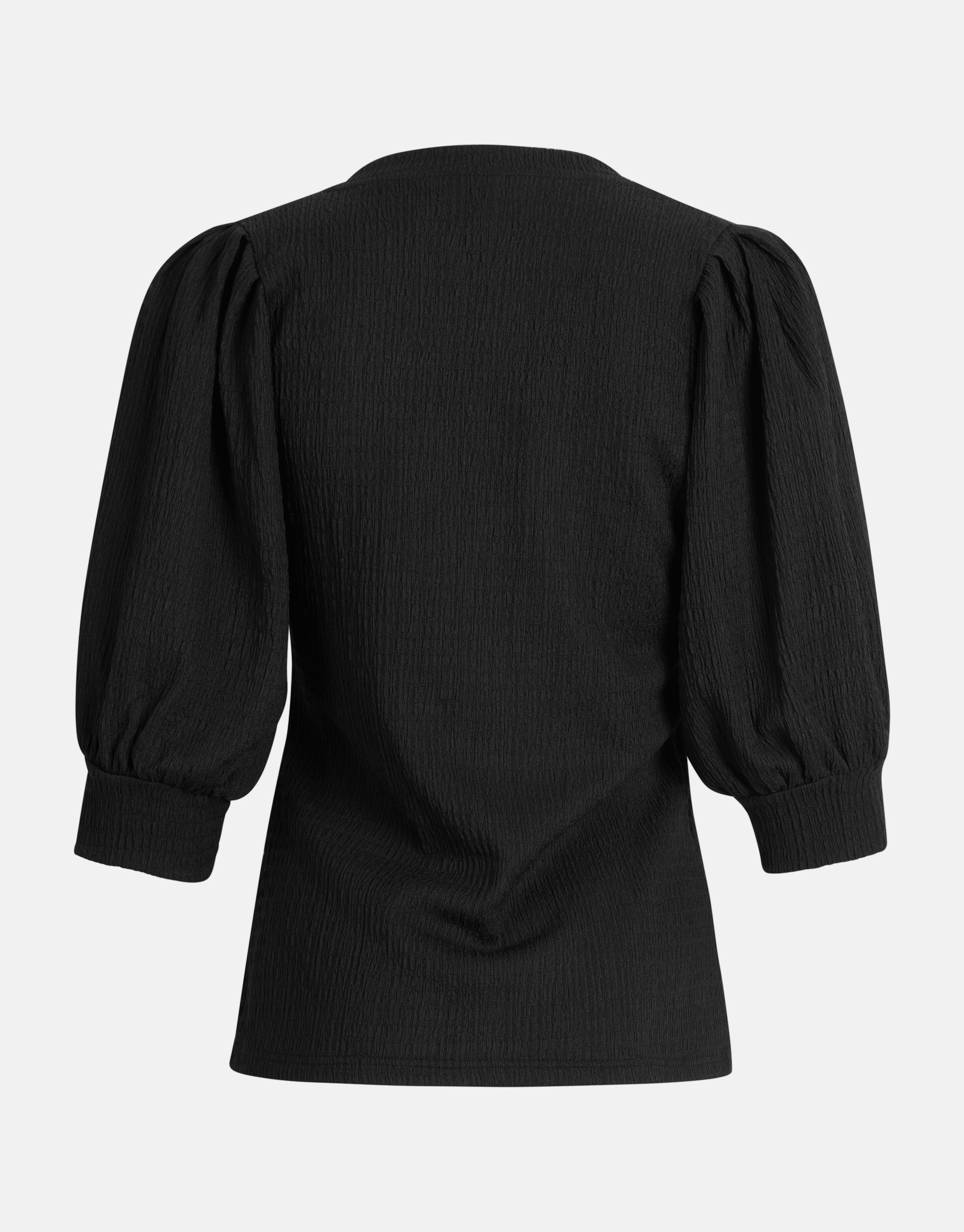 Crinkle Top mit V-Ausschnitt Schwarz SHOEBY WOMEN
