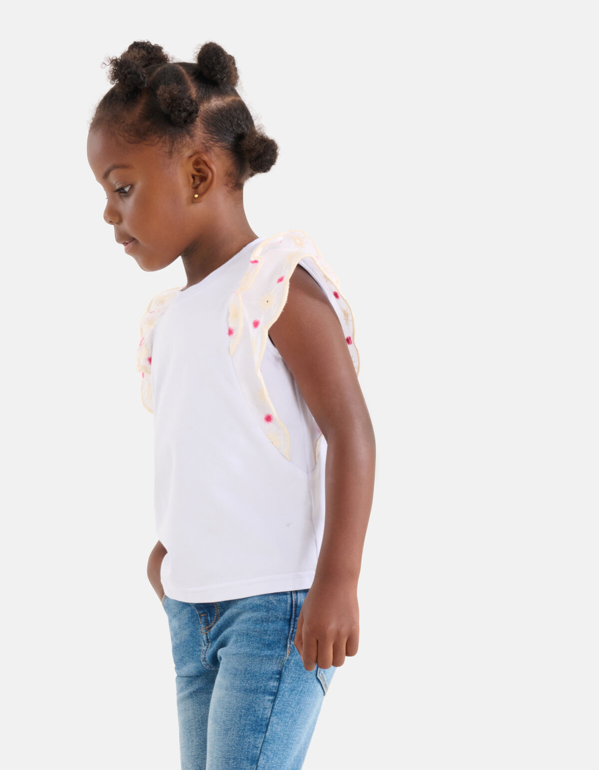 Besticktes Top Weiß SHOEBY GIRLS